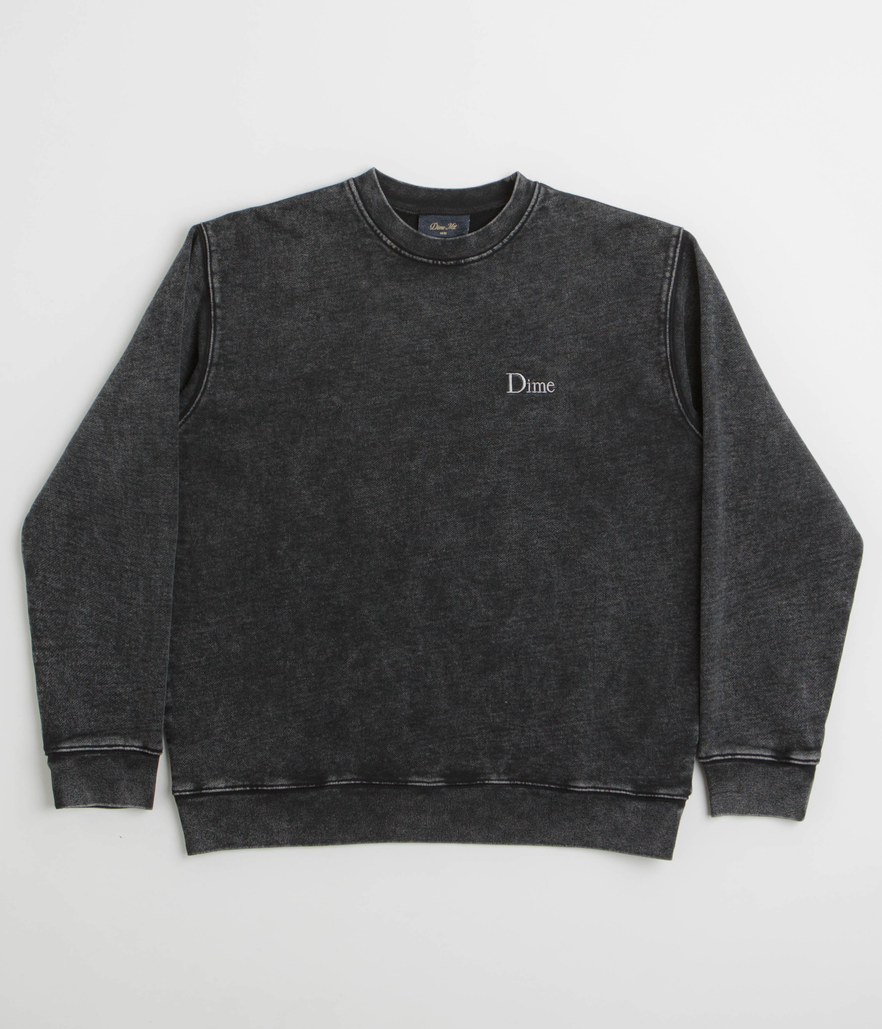 Cozy All-Day Dime Classic French Terry Crewneck Sweatshirt - Faded Black