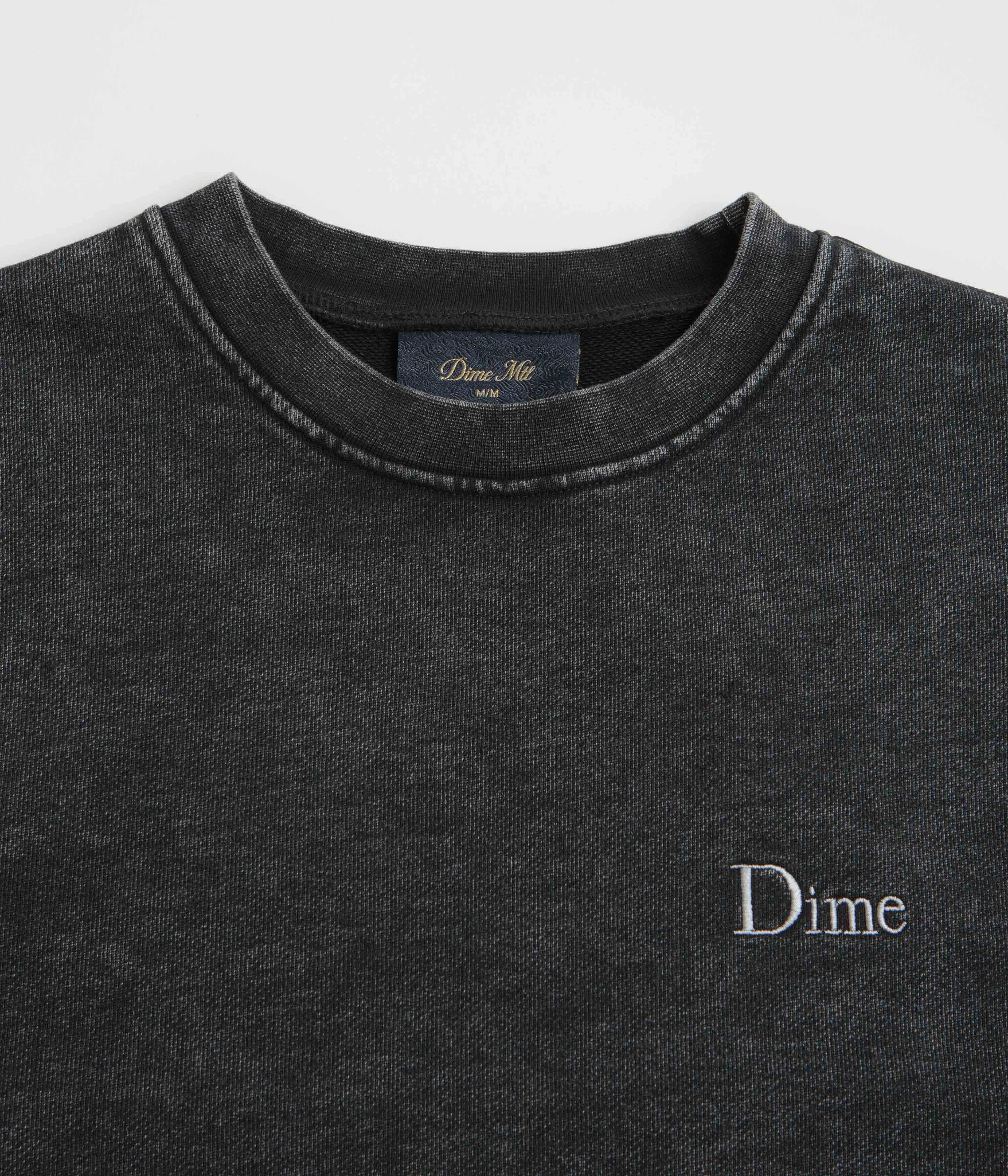 Comfy Layer Abrasion Resistant Seams Dime Classic French Terry Crewneck Sweatshirt - Faded Black