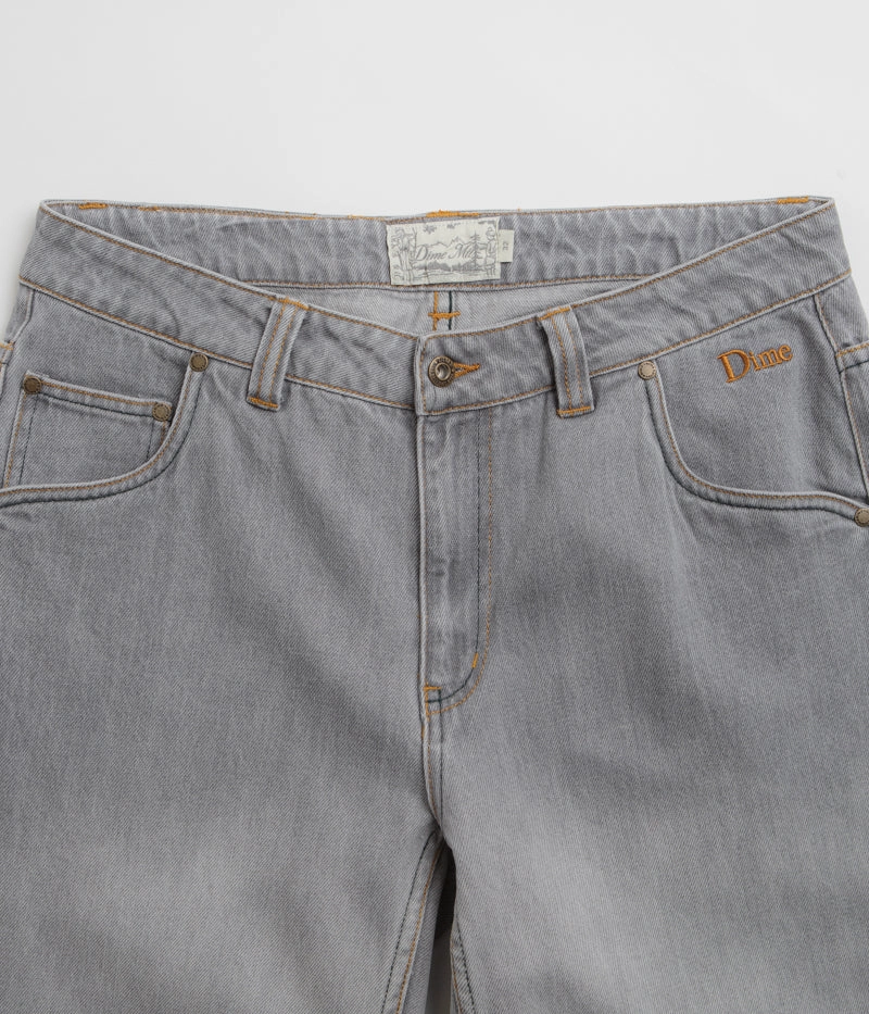 Dime Classic Relaxed Jeans - Dipped Sandblasted Grey Body-Hugging Fit Ultra Stretch
