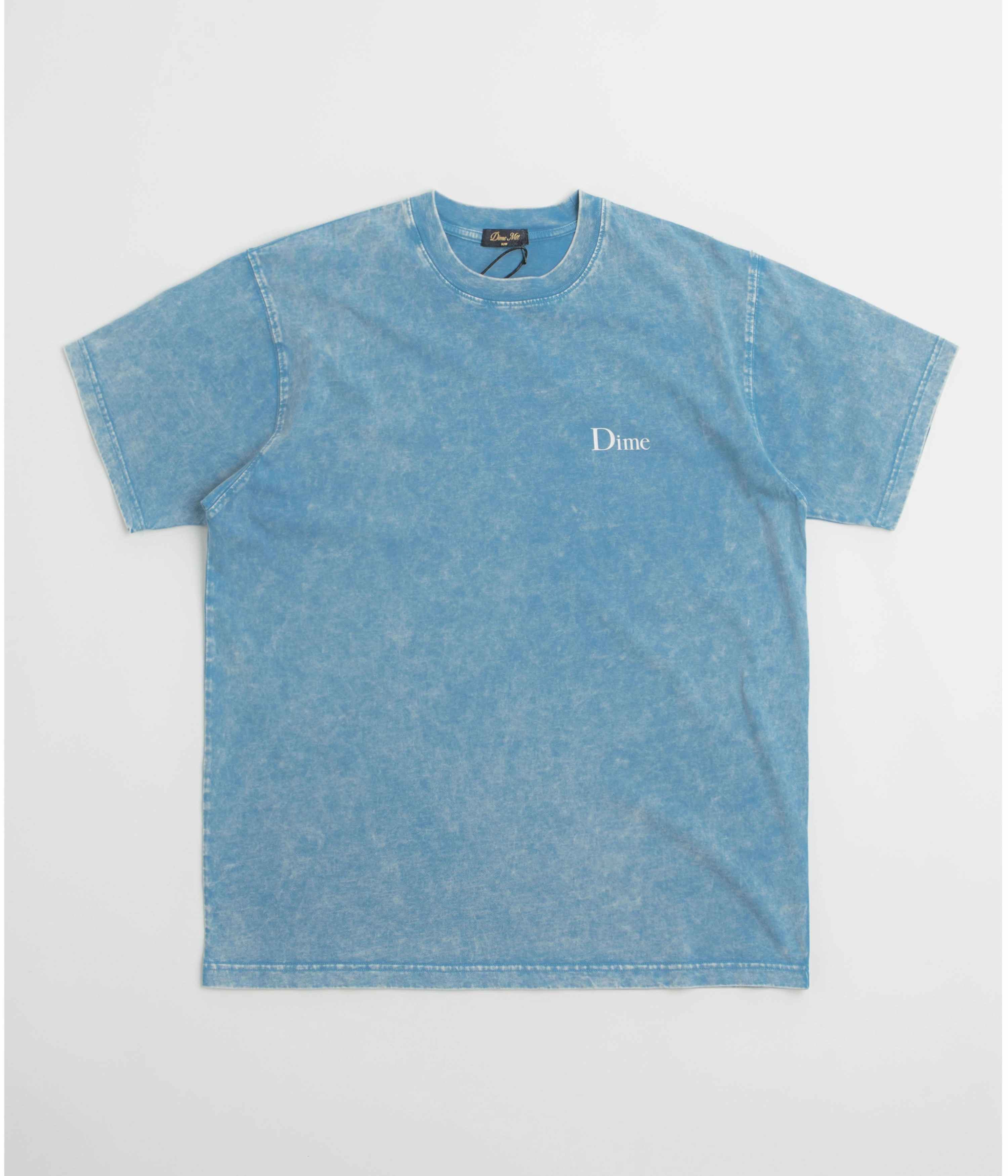 Low Profile Silhouette Reinforced Shoulder Seams Dime Classic Small Logo T-Shirt - Faded Sky