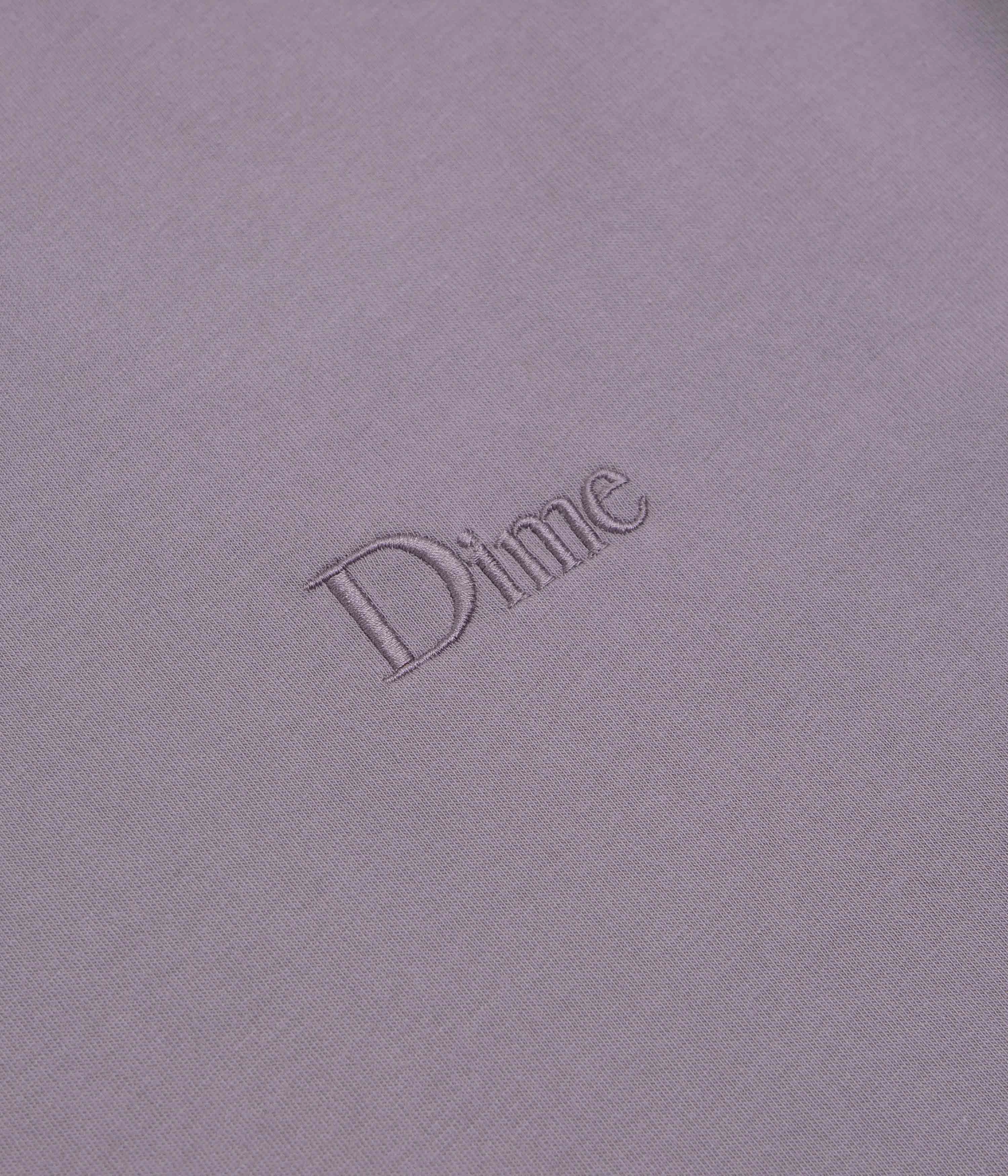 Dime Classic Small Logo T-Shirt - Plum Grey fade resistant color