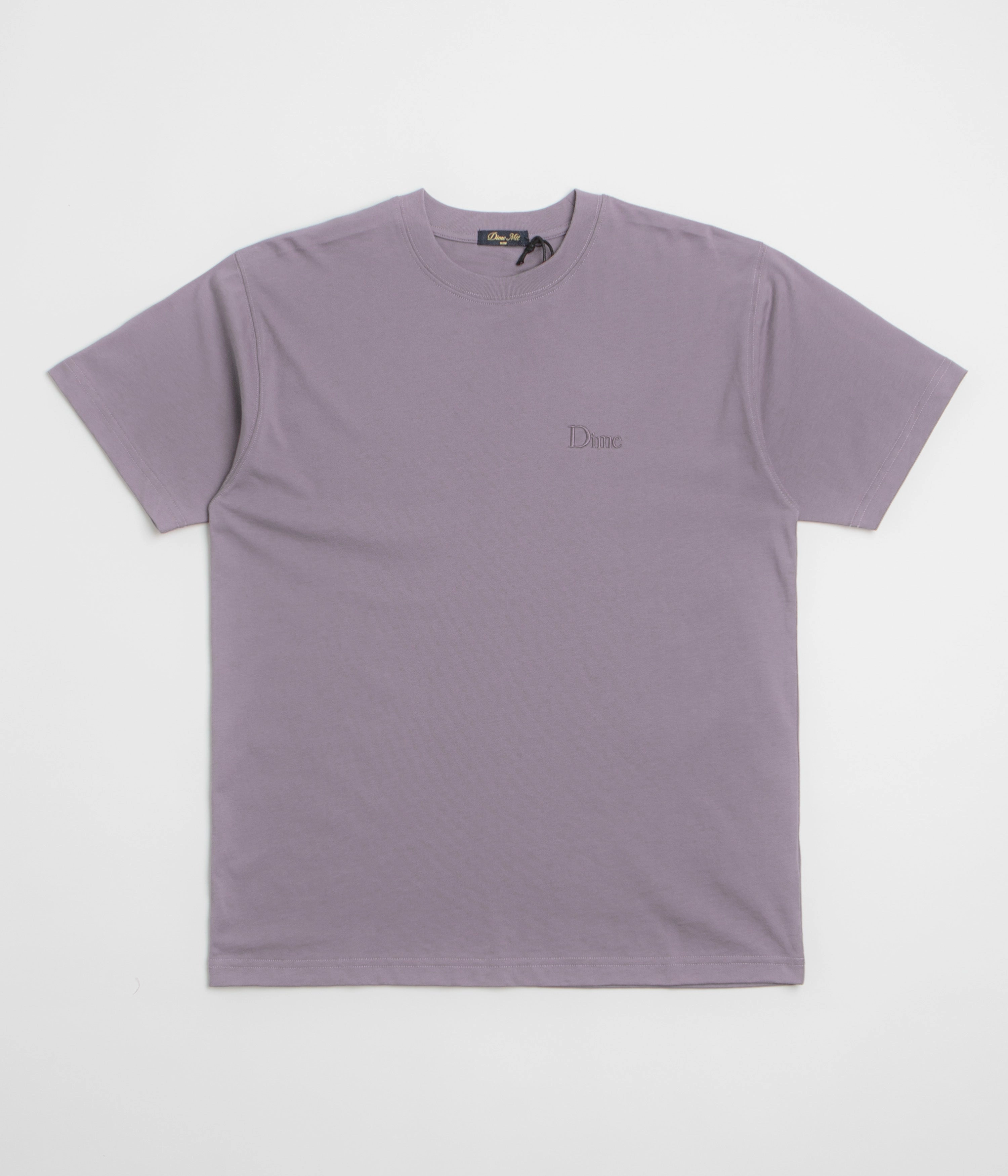 Dime Classic Small Logo T-Shirt - Plum Grey Fashionable Wear Chilly Day Essentials