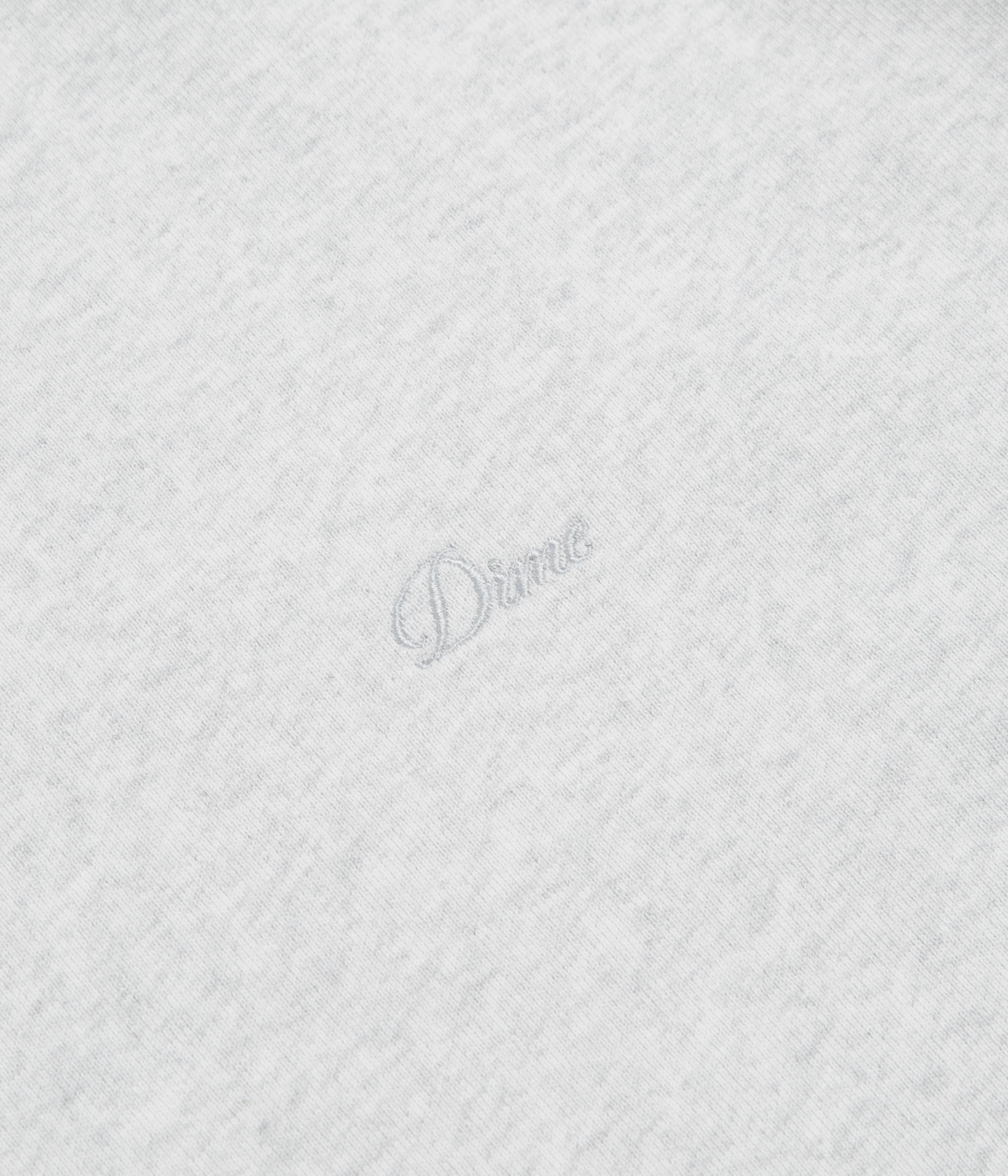 Modern Turtleneck Style Knit Fabric Dime Cursive Small Logo Crewneck Sweatshirt - Ash