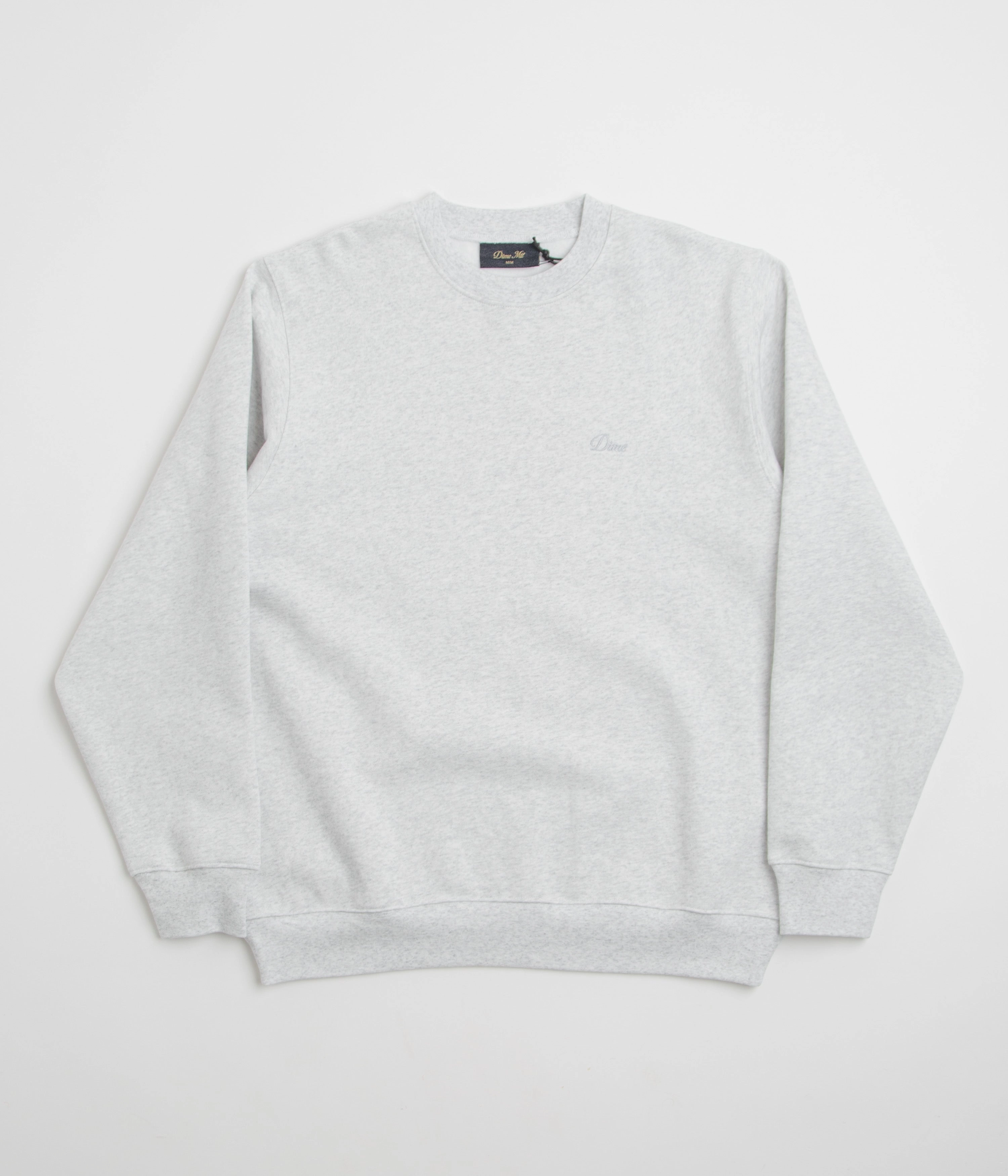 Dime Cursive Small Logo Crewneck Sweatshirt - Ash Luxury Knit