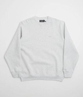 Dime Cursive Small Logo Crewneck Sweatshirt - Ash Luxury Knit
