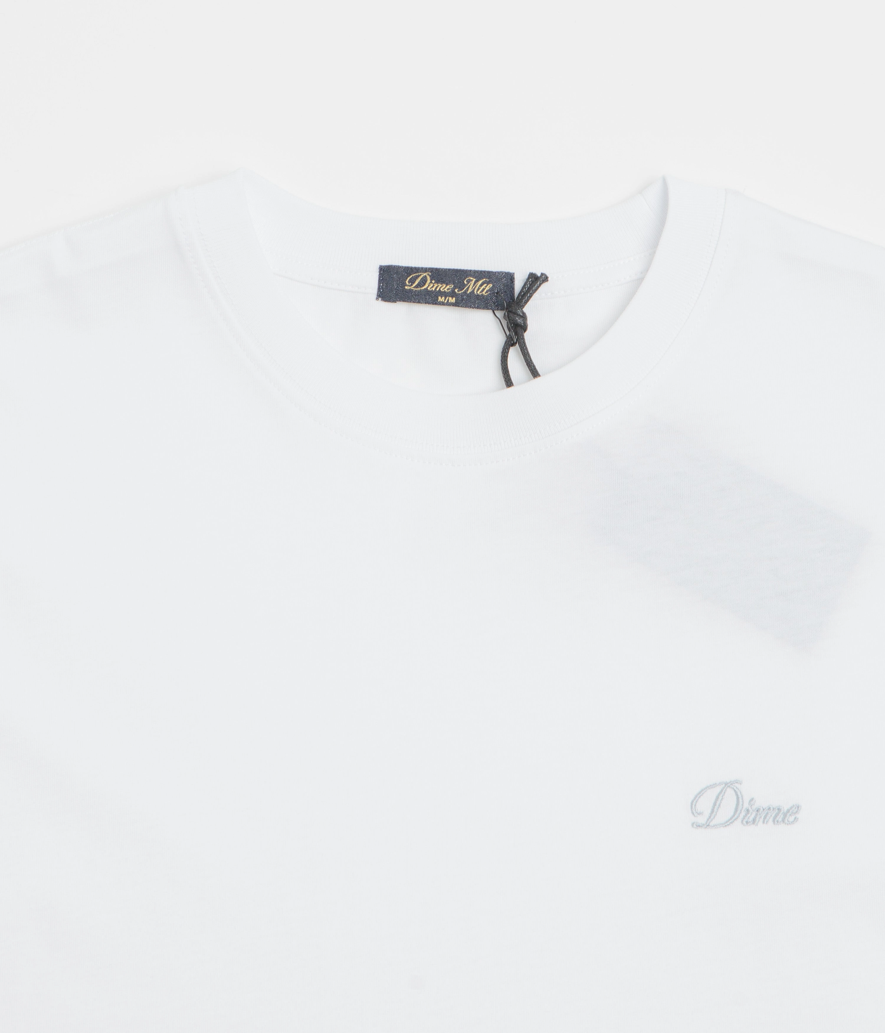 Daily Outfit Style Unisex style Dime Cursive Small Logo T-Shirt - White