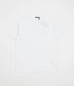 Summer Comfort Minimal Outfit Dime Cursive Small Logo T-Shirt - White