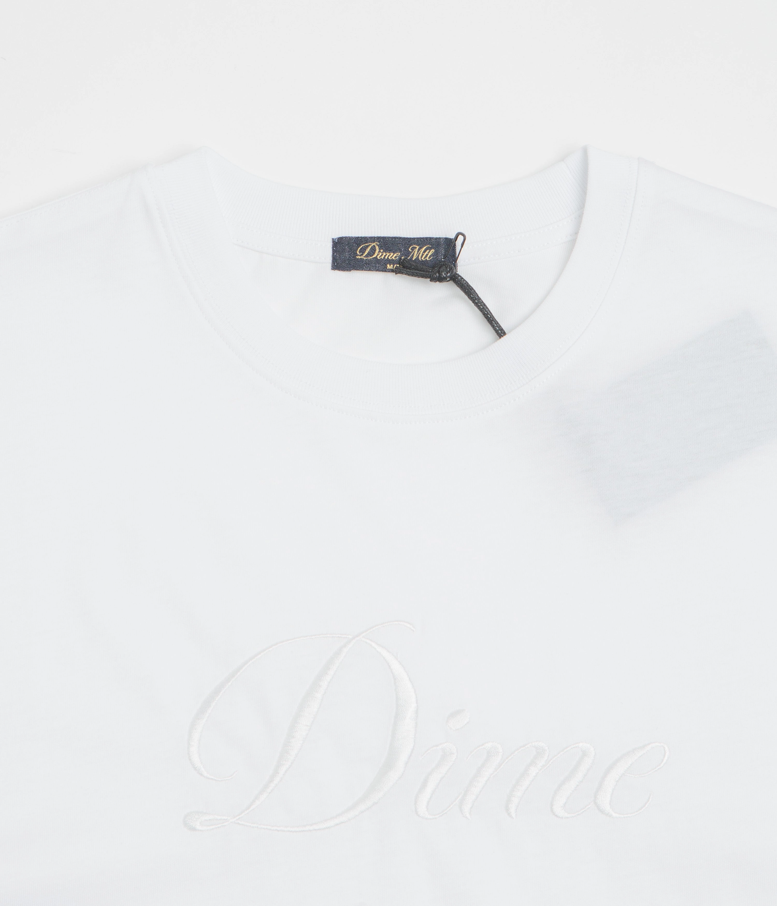 Minimal Comfort Wear Outdoor Adventure Dime Cursive T-Shirt - White