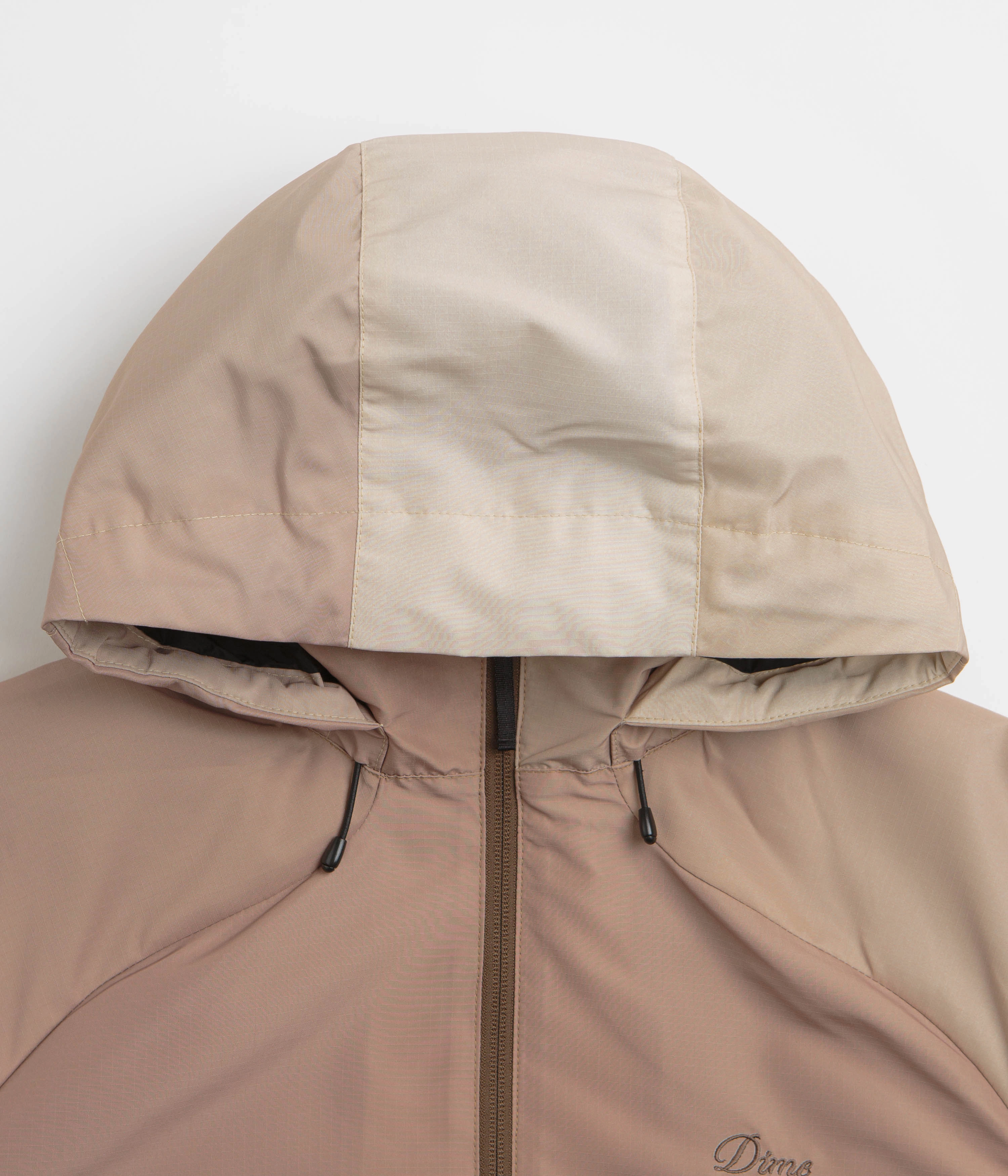 Elastic Hem Adjustment Dime Gradient Windbreaker Jacket - Brown