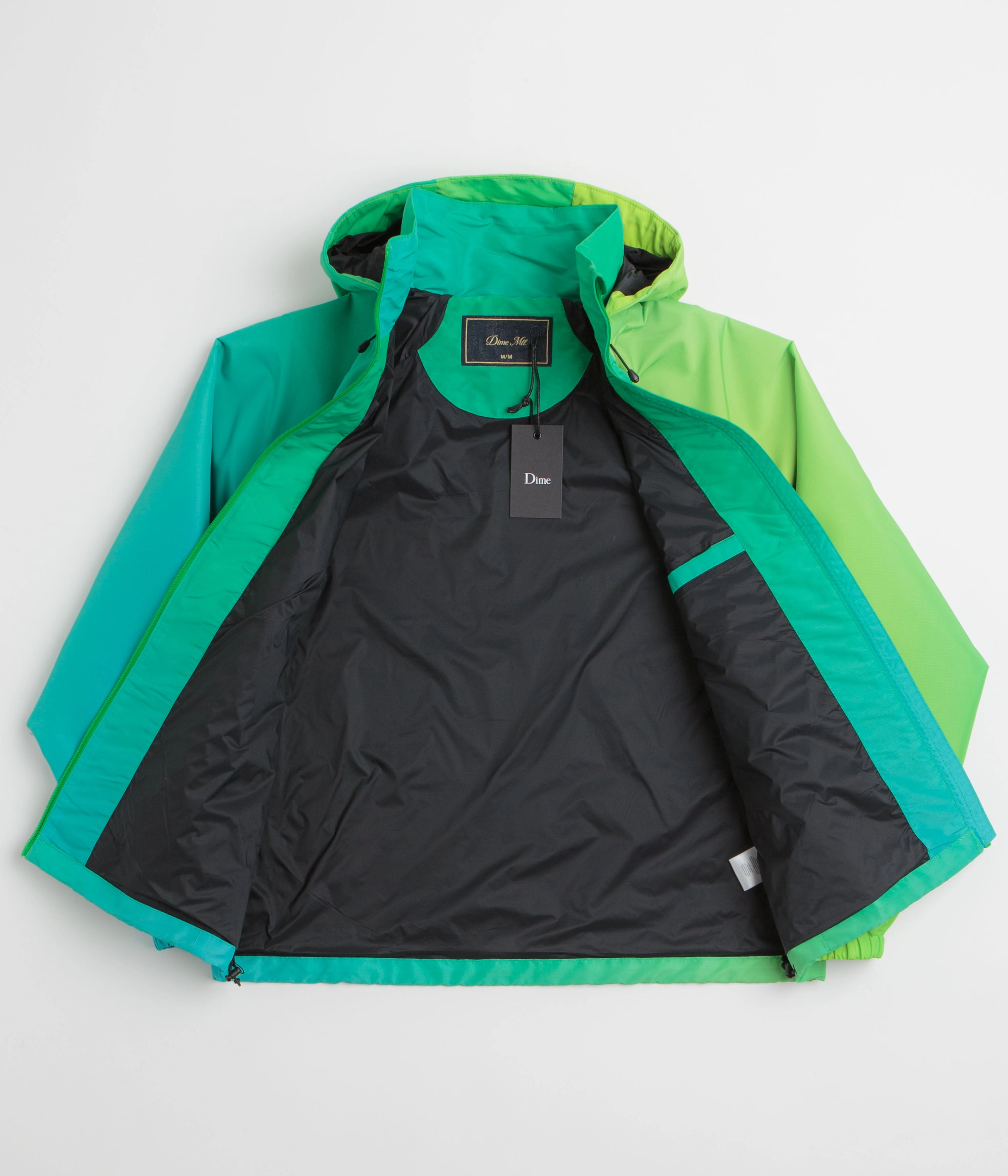 Dime Gradient Windbreaker Jacket - Green Reinforced Edging Low Profile Fastening