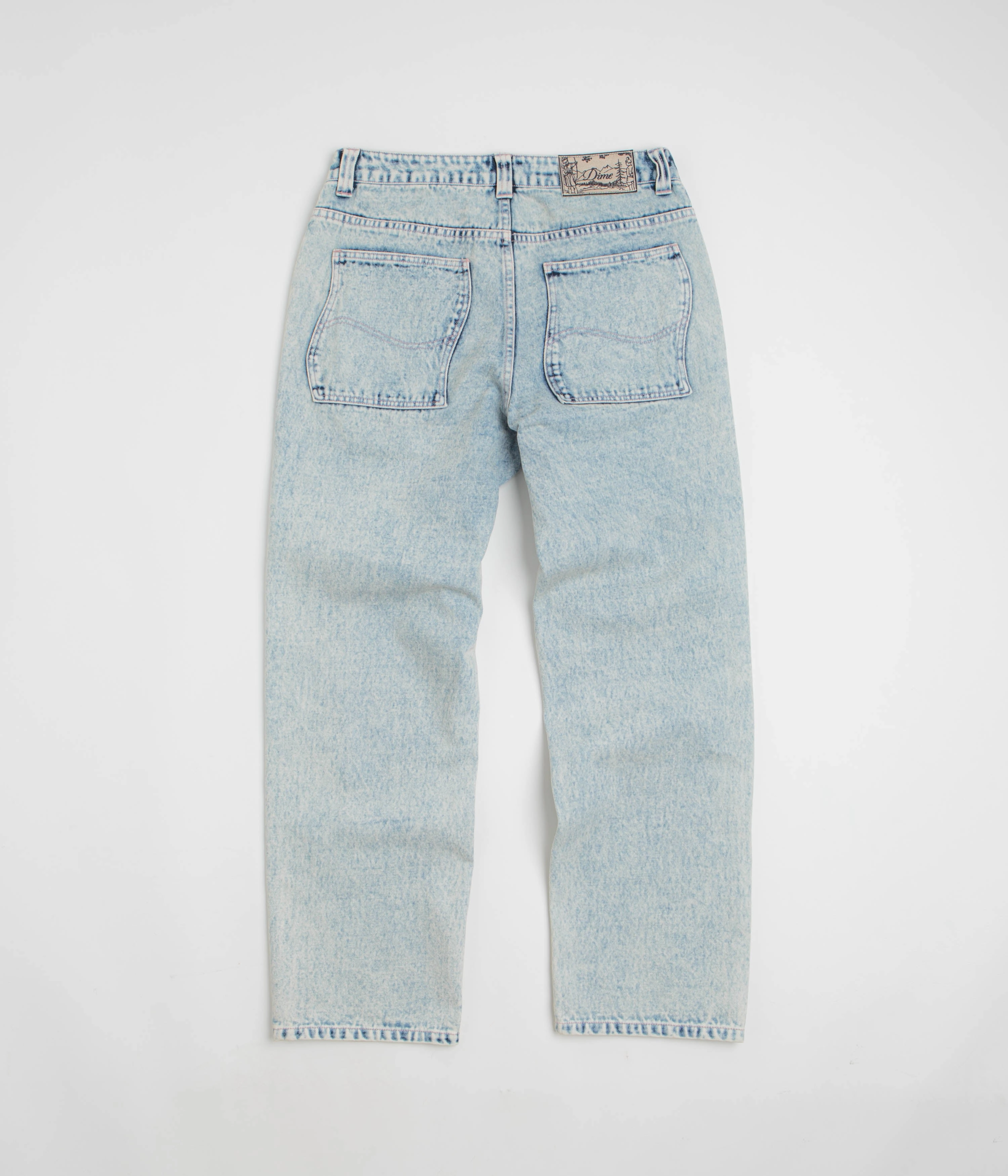 Sleek Comfort Layering Comfort Dime Relaxed Denim Pants - Light Snow Washed