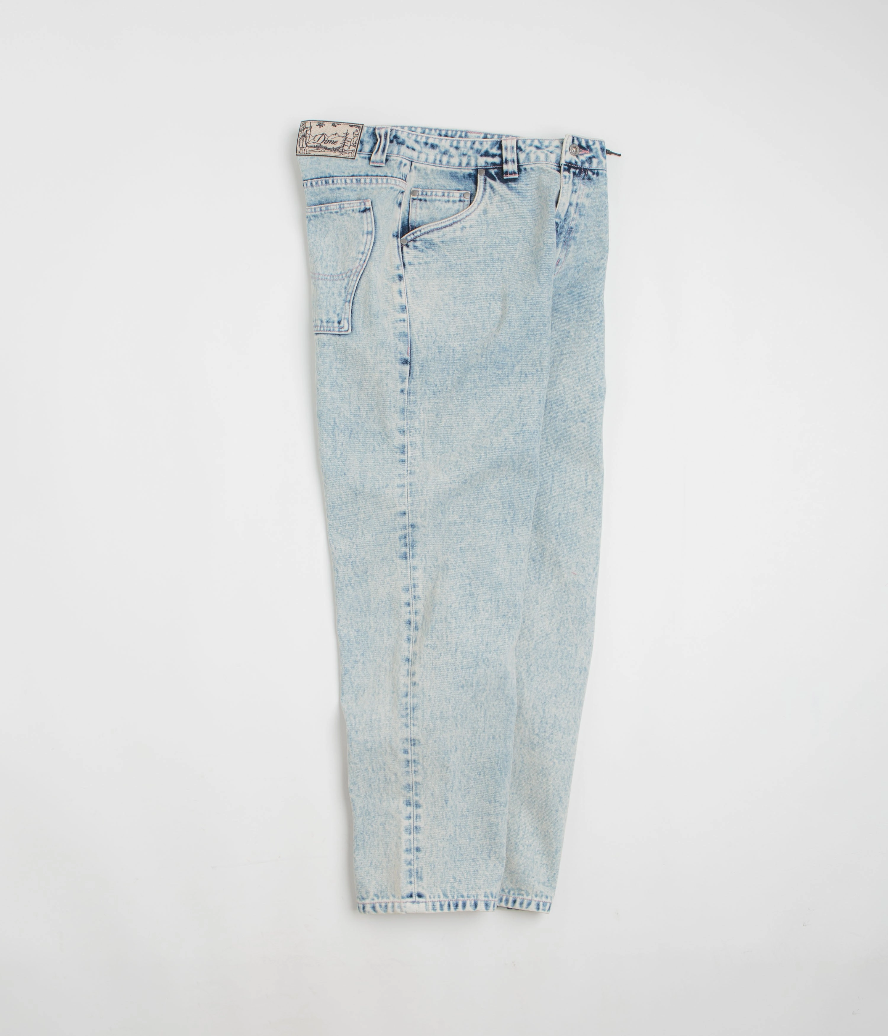 Breathable Wear Fit Dime Relaxed Denim Pants - Light Snow Washed