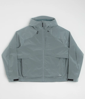 Casual Chill Look Quick Access Pockets Dime Taffeta Windbreaker Full Zip Jacket - Frost