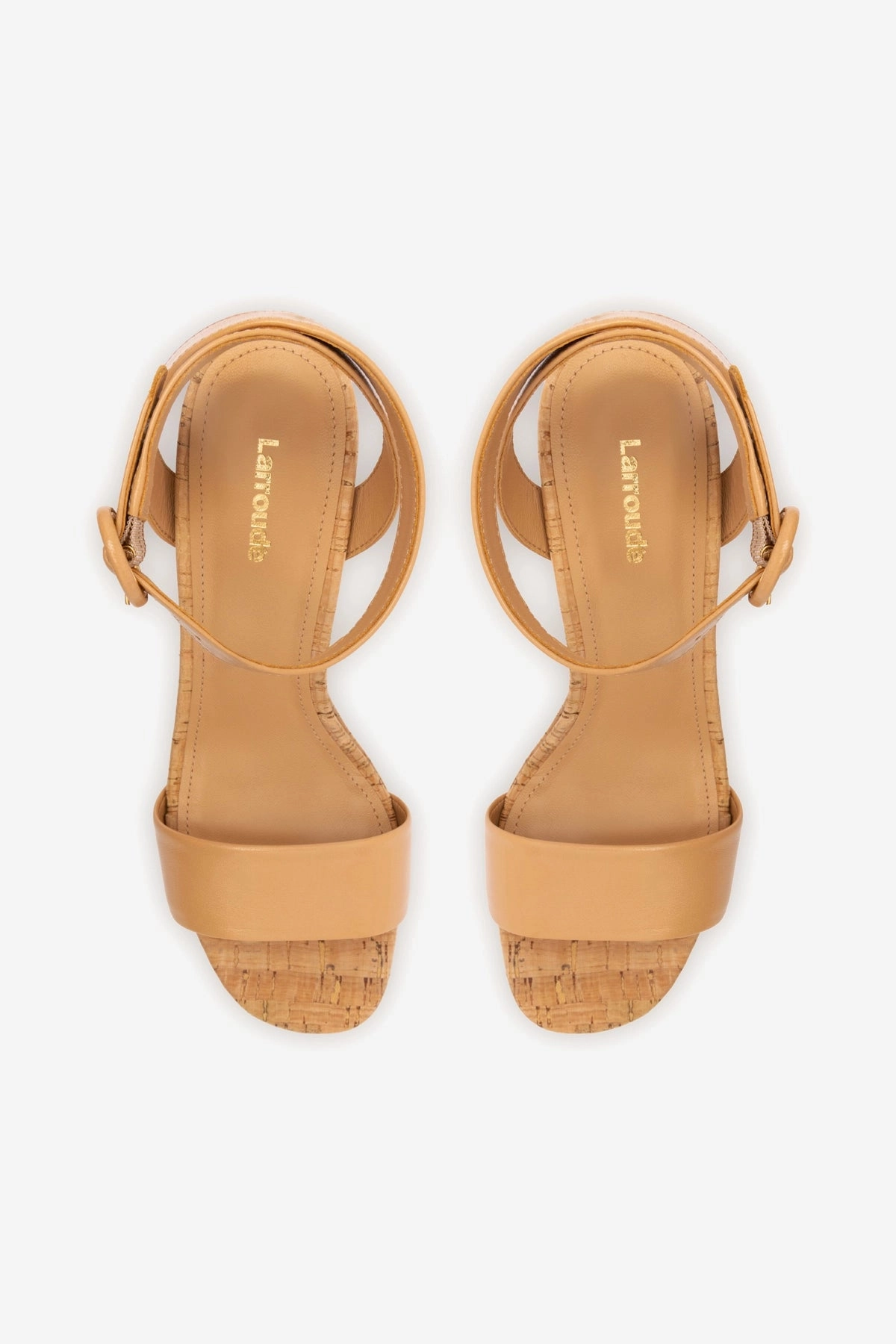 Trendy Vacation Sandals Dolly Sandal In Tan Leather and Natural Cork