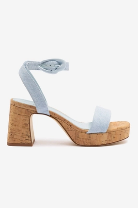 Casual Footwear for Men Outdoor Walking Comfort Dolly Verona Low Sandal In Maya Denim and Natural Cork