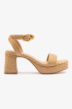easy move Casual Footwear Dolly Verona Low Sandal In Natural Raffia and Beige Leather