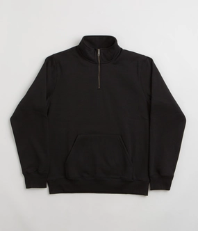 Carhartt Chase Zip Neck Sweatshirt - Black / Gold casual knitwear Warm & Soft