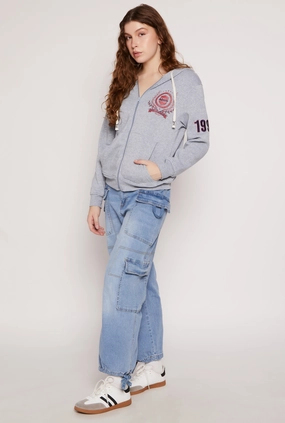 Stylish Casual Evening Stroll Almost Famous Denim Drawstring Hem Cargo Joggers