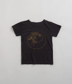 Mollusk Kids Dude Yes T-Shirt - Black Indigo Stylish and Fun