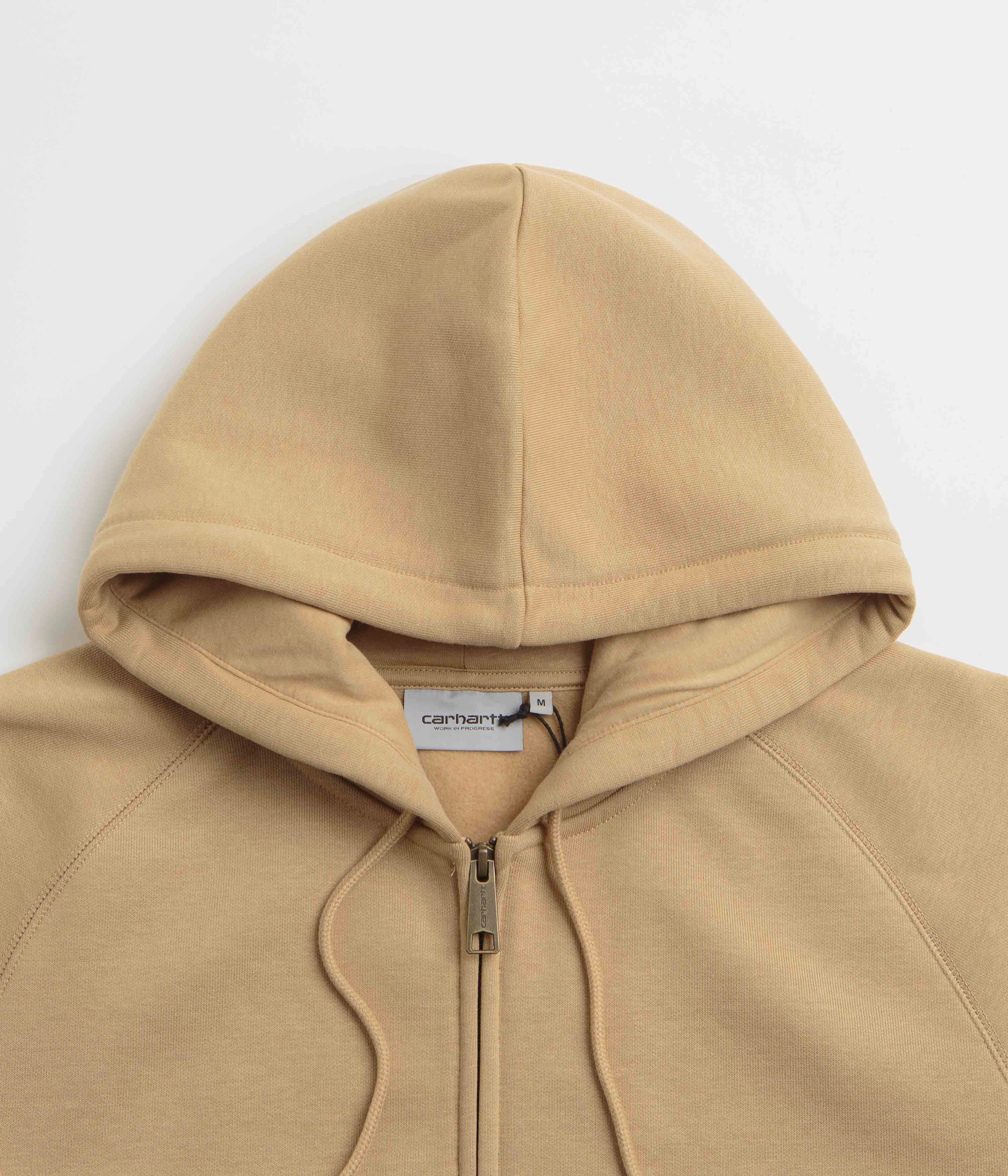 Hypoallergenic Fibers Taped Neckline Carhartt Hooded Chase Jacket - Dusty Hamilton Brown / Gold