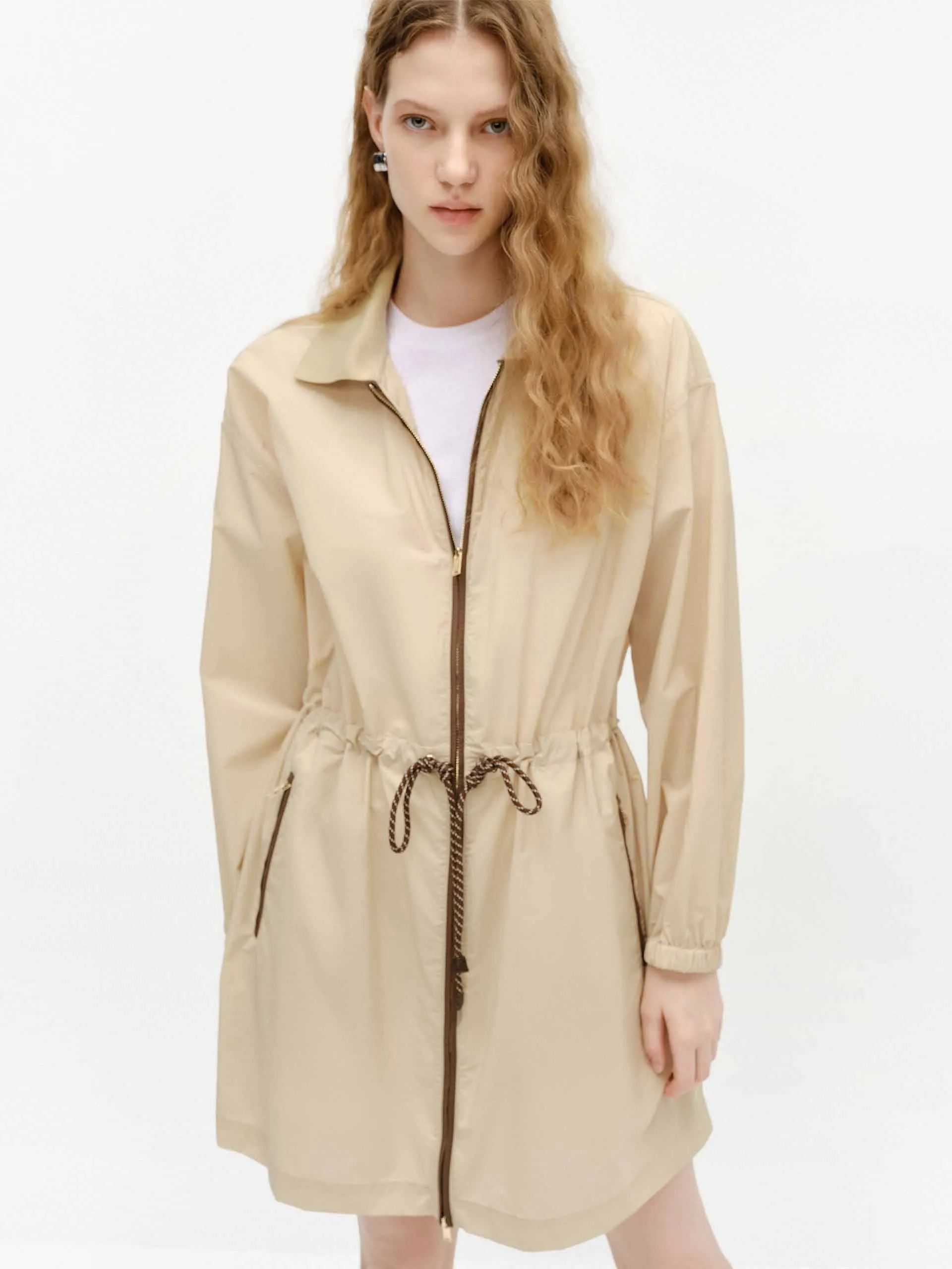 Drawstring Waist Mini Dress Outdoor Style Feminine fit-and-flare silhouette