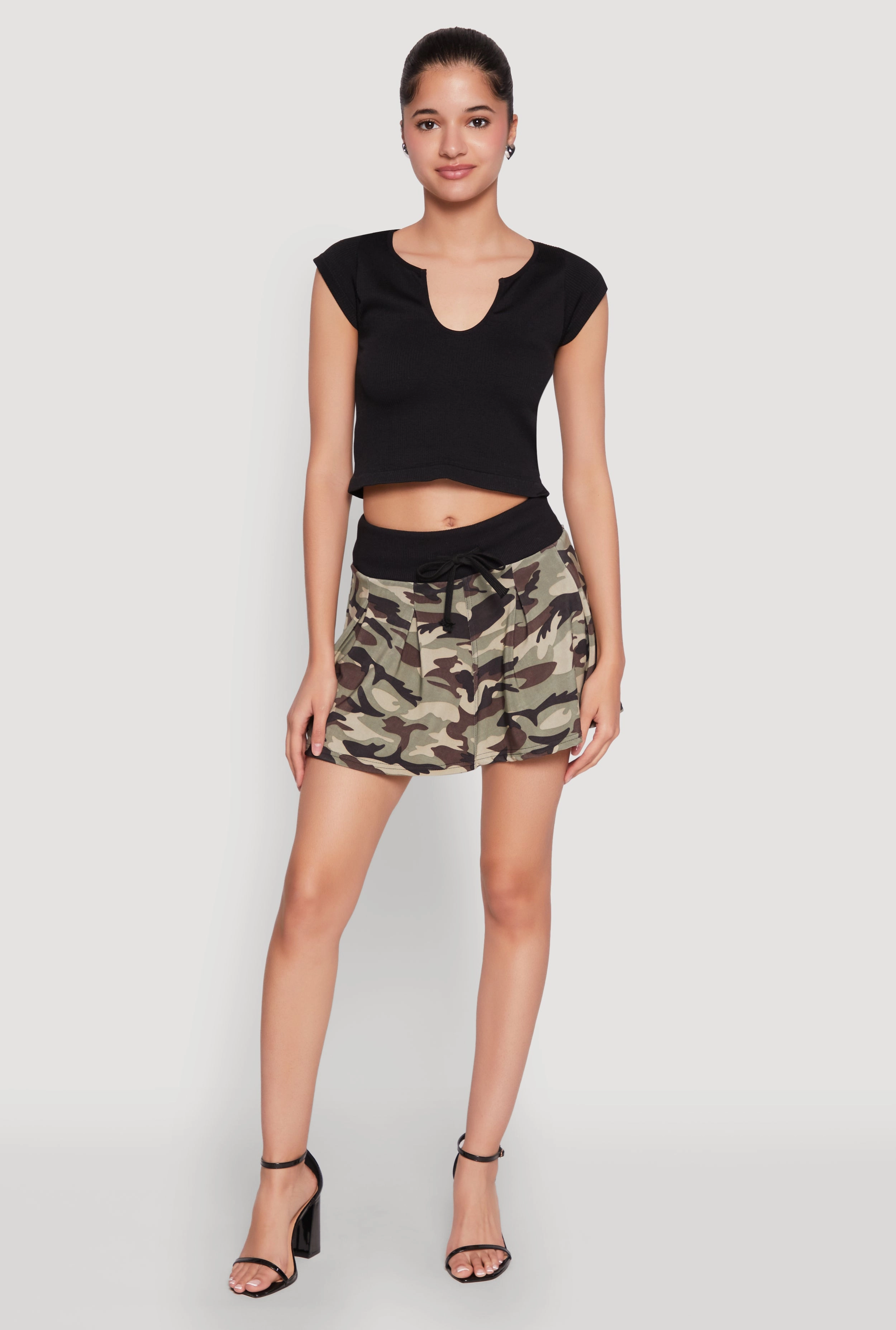 Drawstring Pleated Skirt Plant Based Material