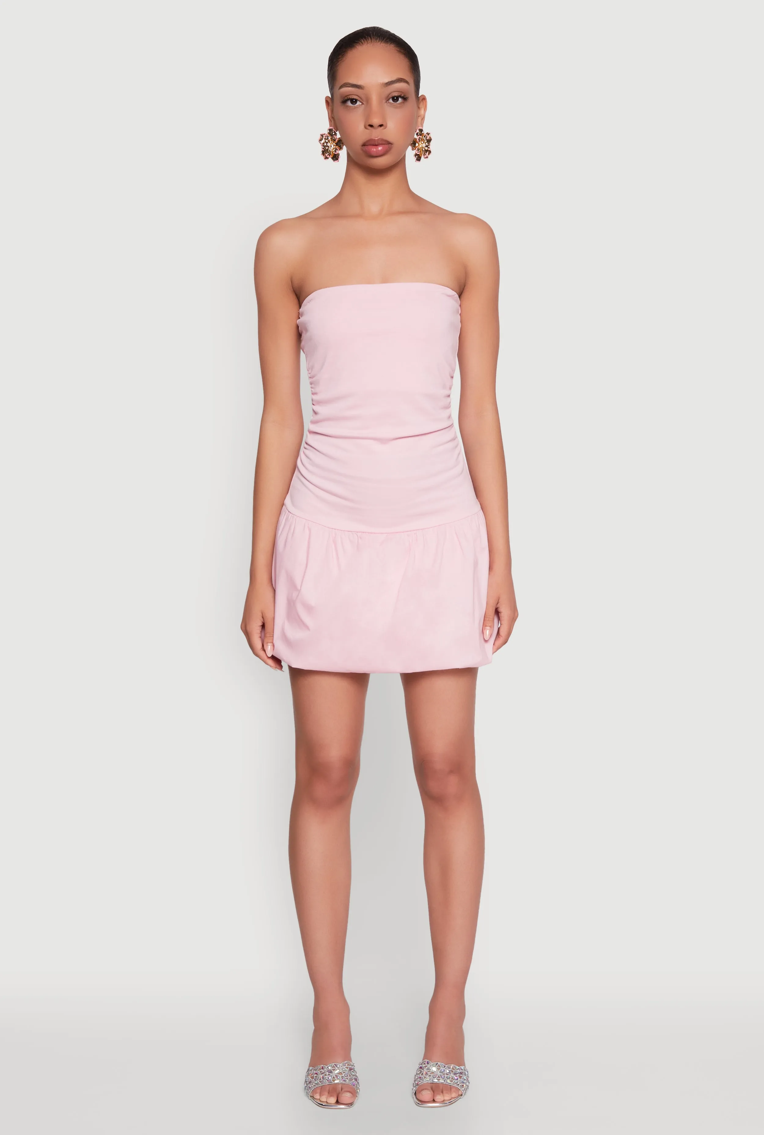 Almost Famous Convertible Bubble Hem Dress Lunch Date Cool Texture