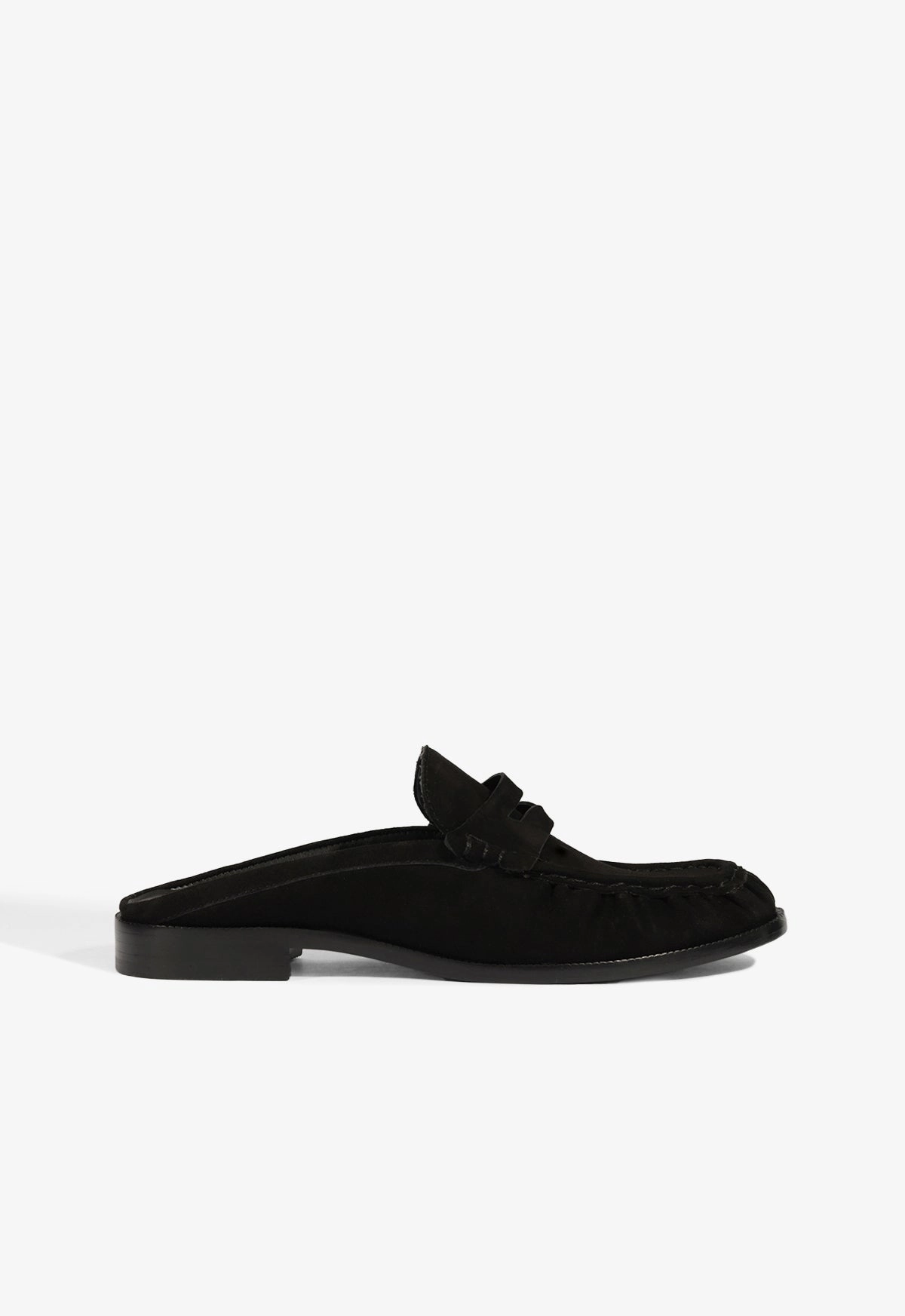 Tyche Mule Suede Flat Strap closure Sleek Style