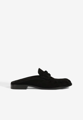 Tyche Mule Suede Flat Buckle Detail