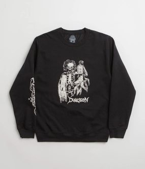 Dungeon Lights Out Crewneck Sweatshirt - Black Casual Style Soft Fabric
