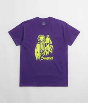 Relaxed Armhole Cut Weekend Comfort Style Dungeon Lights Out T-Shirt - Purple