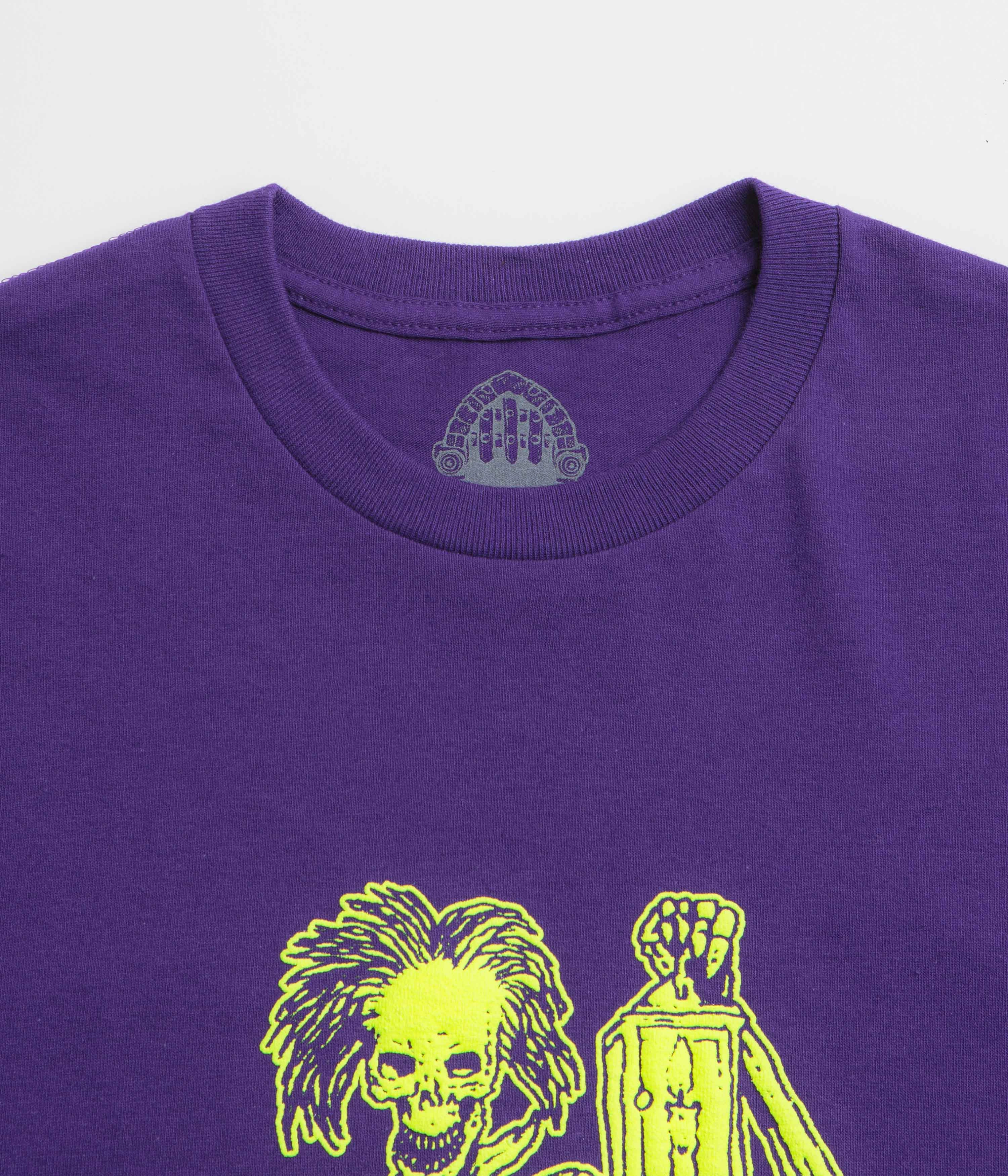 Comfy Layering Flatlock stitching Dungeon Lights Out T-Shirt - Purple