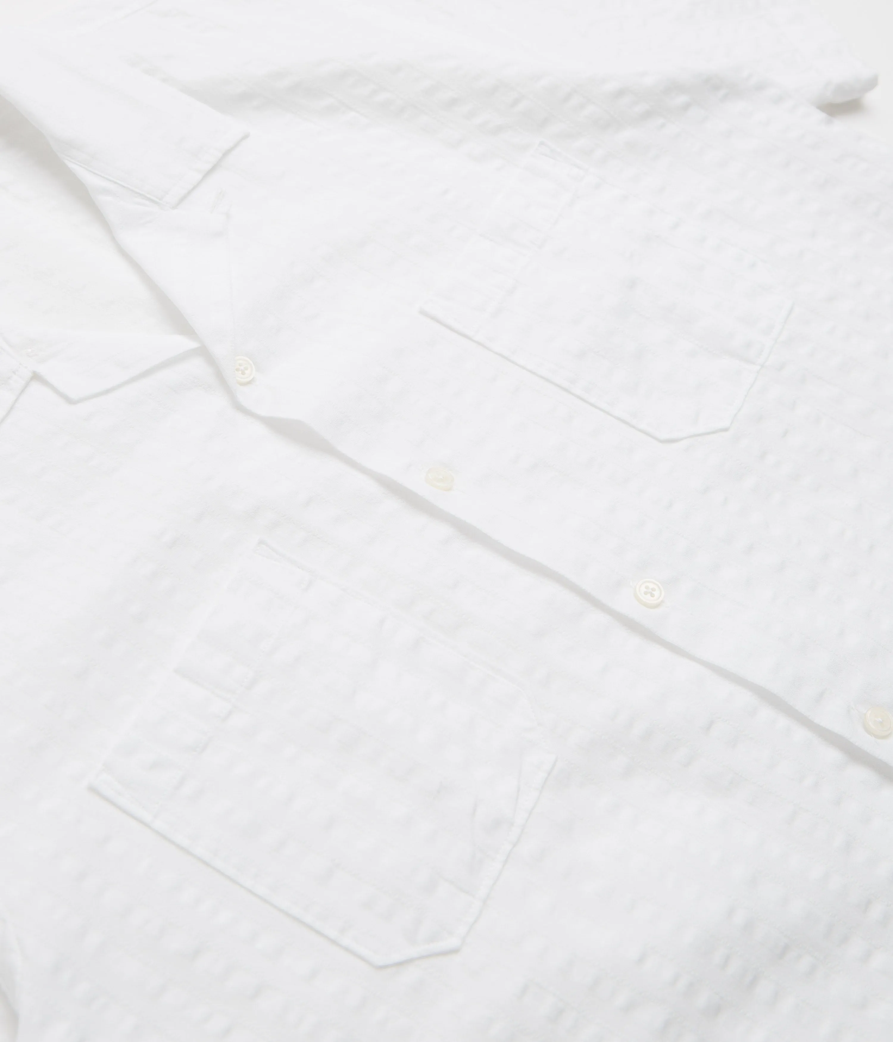 Universal Works Sal Road Shirt - White Flex Fit Collar Holiday Special