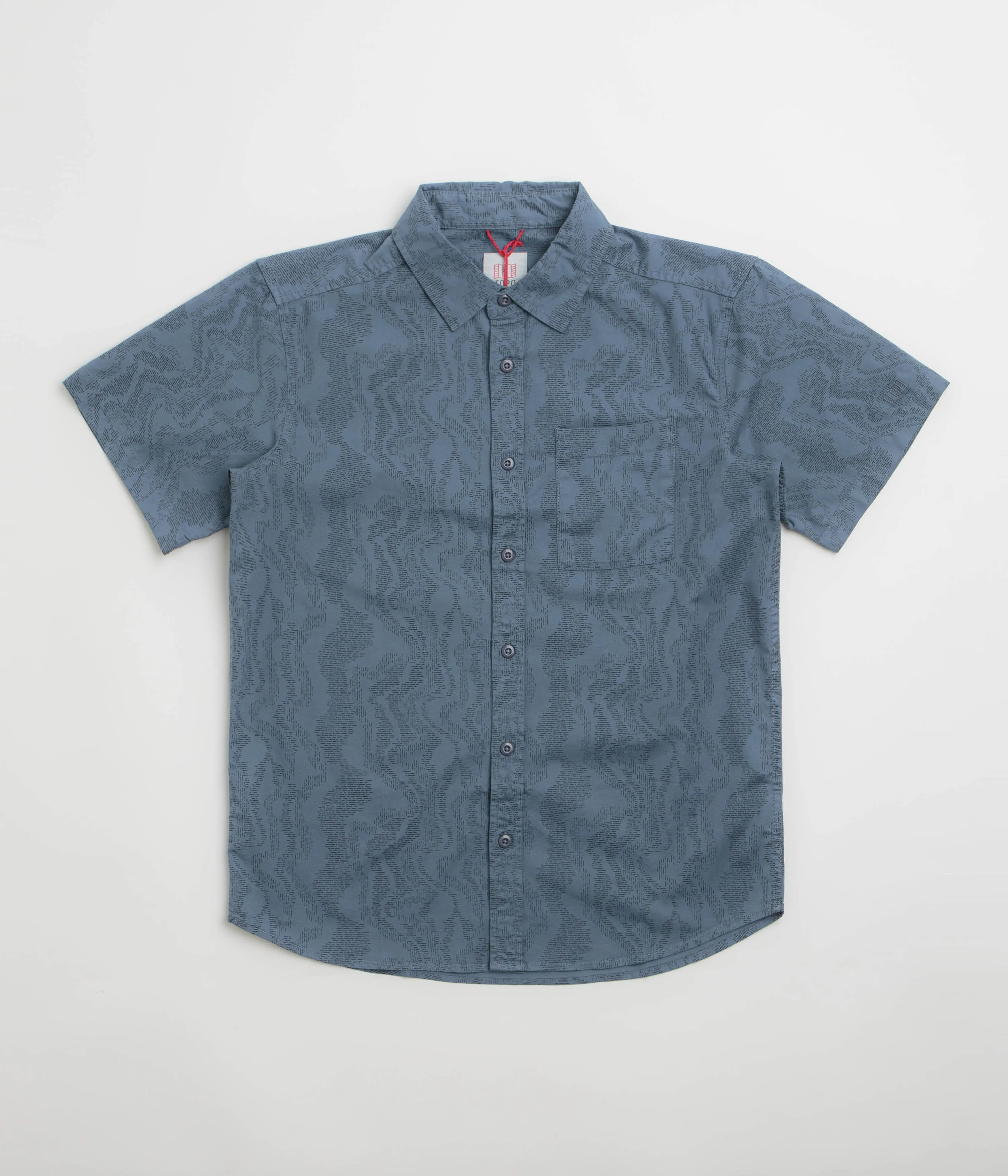 Topo Designs Dirt Desert Short Sleeve Shirt - Stone Blue River Bed Pastel Shade Oversized Fit