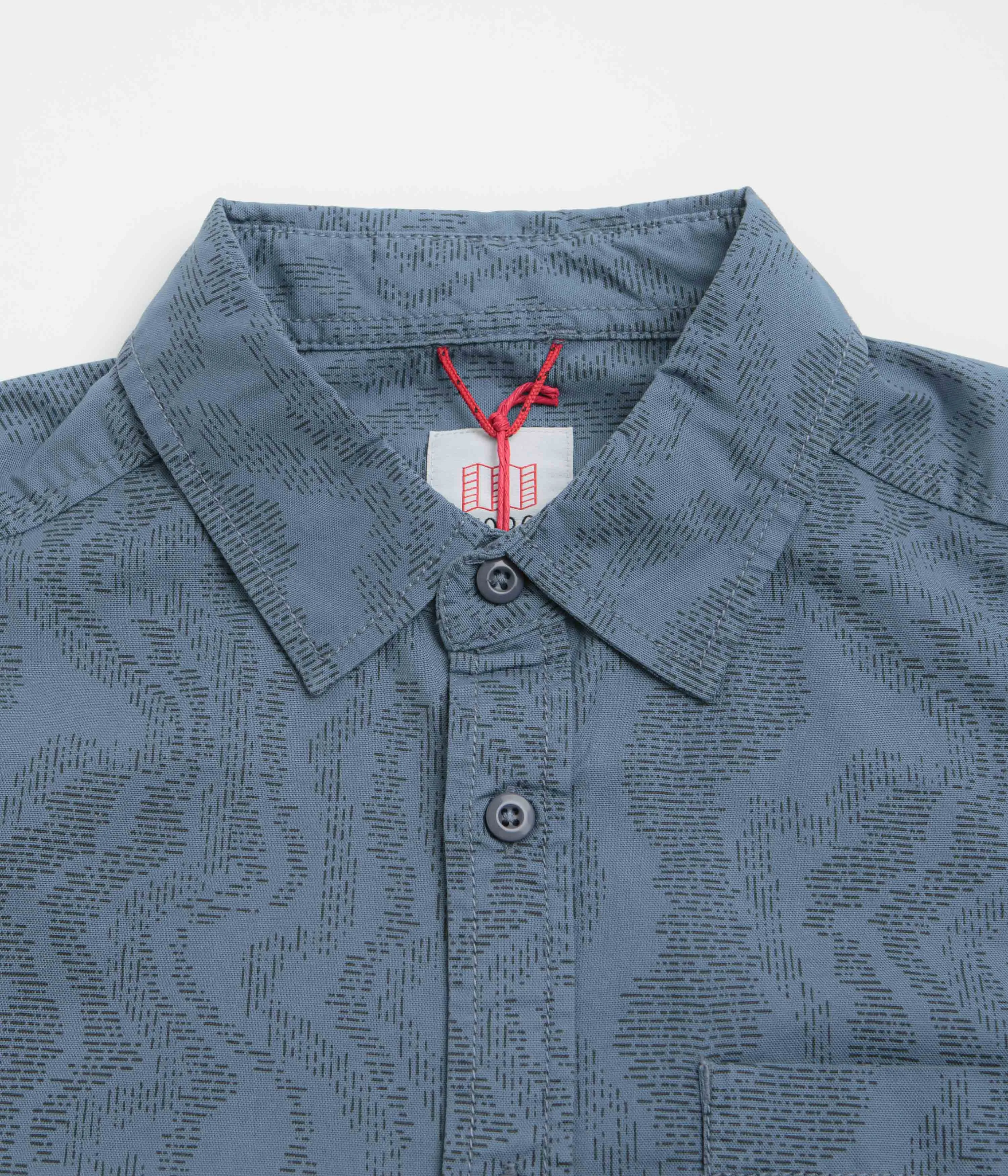 Topo Designs Dirt Desert Short Sleeve Shirt - Stone Blue River Bed Festival Outfit