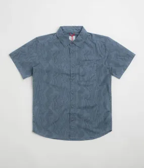 Topo Designs Dirt Desert Short Sleeve Shirt - Stone Blue River Bed Pastel Shade Oversized Fit