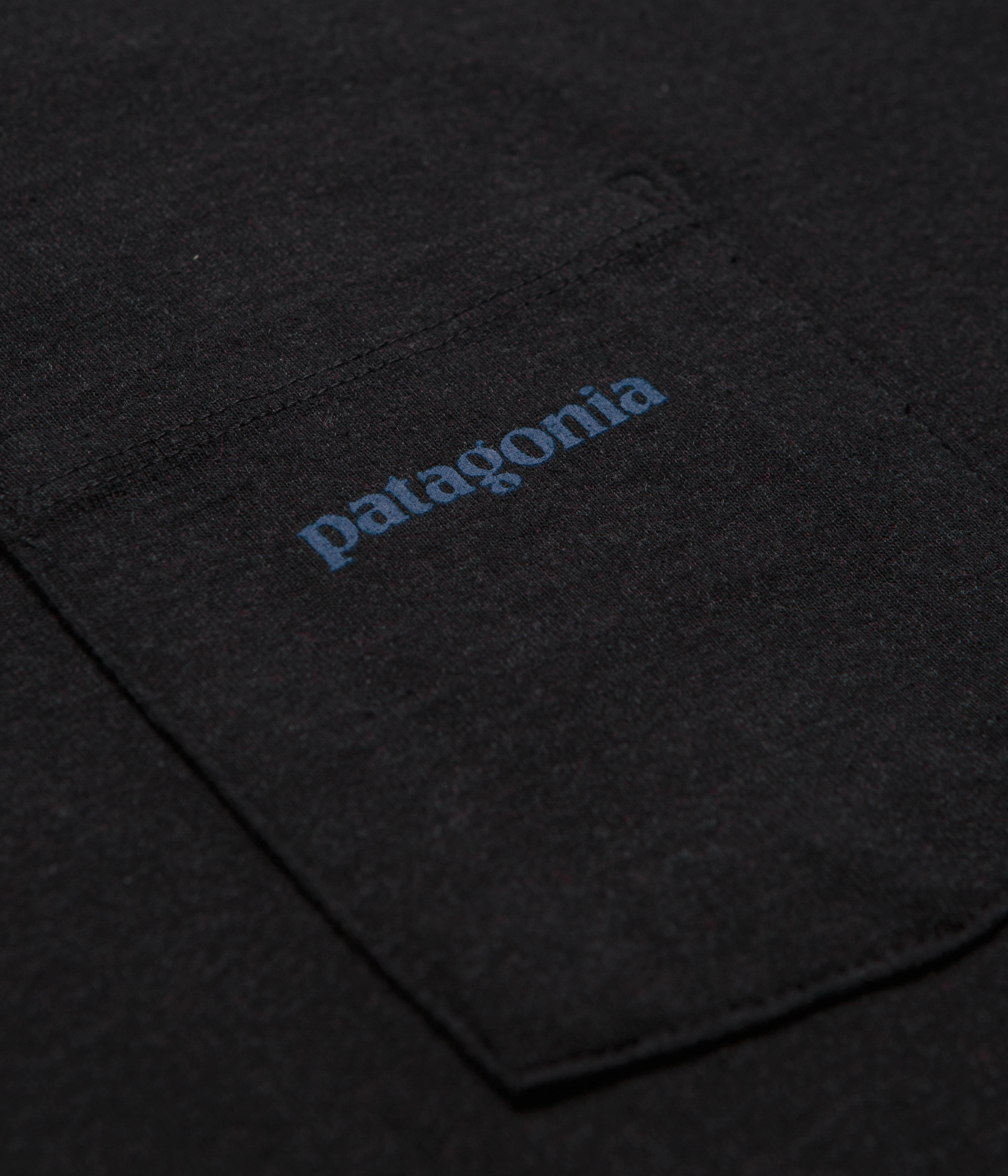 simple design Patagonia Boardshort Logo Pocket Responsibili-Tee T-Shirt - Ink Black