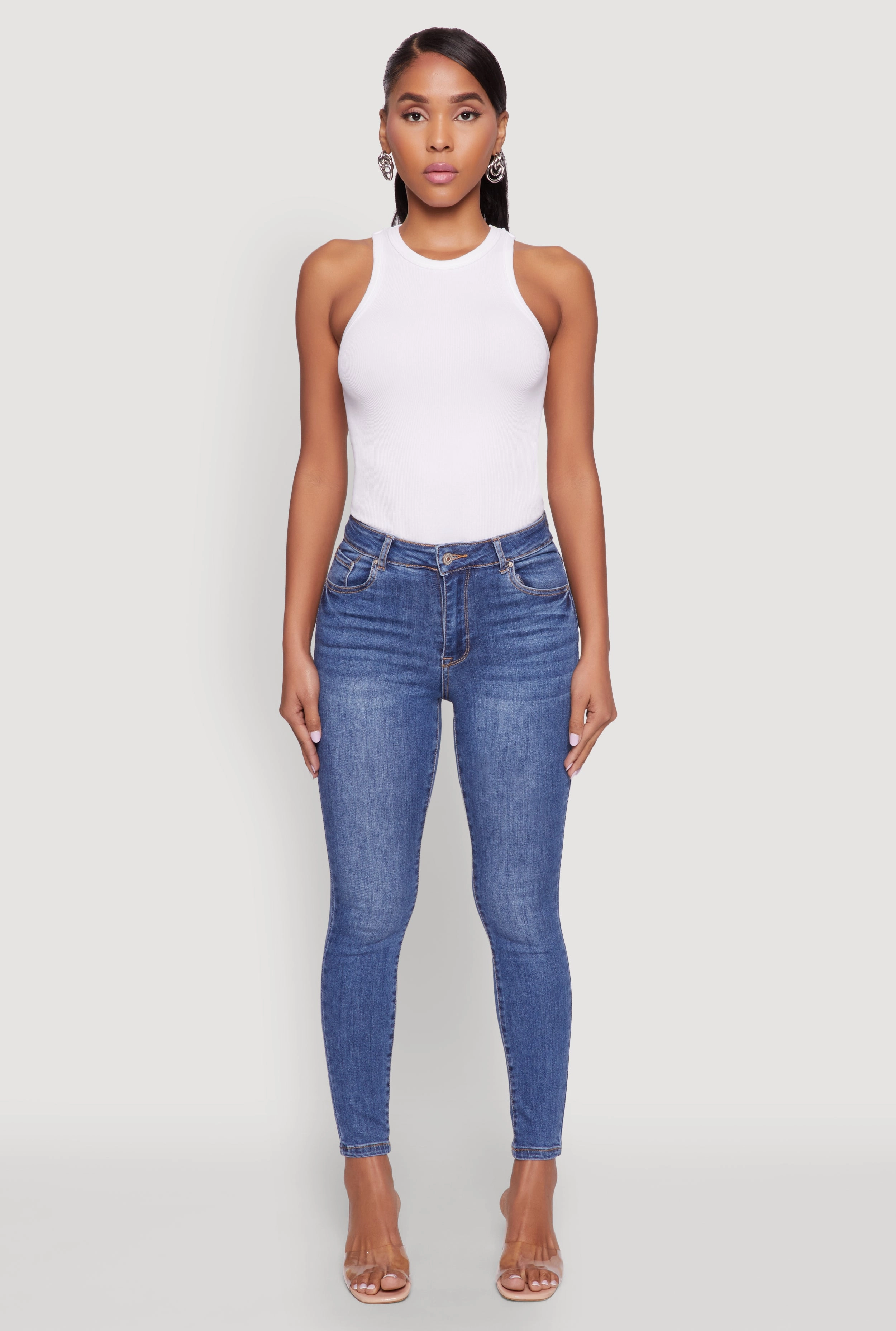 WAX High Rise Solid Cropped Skinny Jeans Built For Life