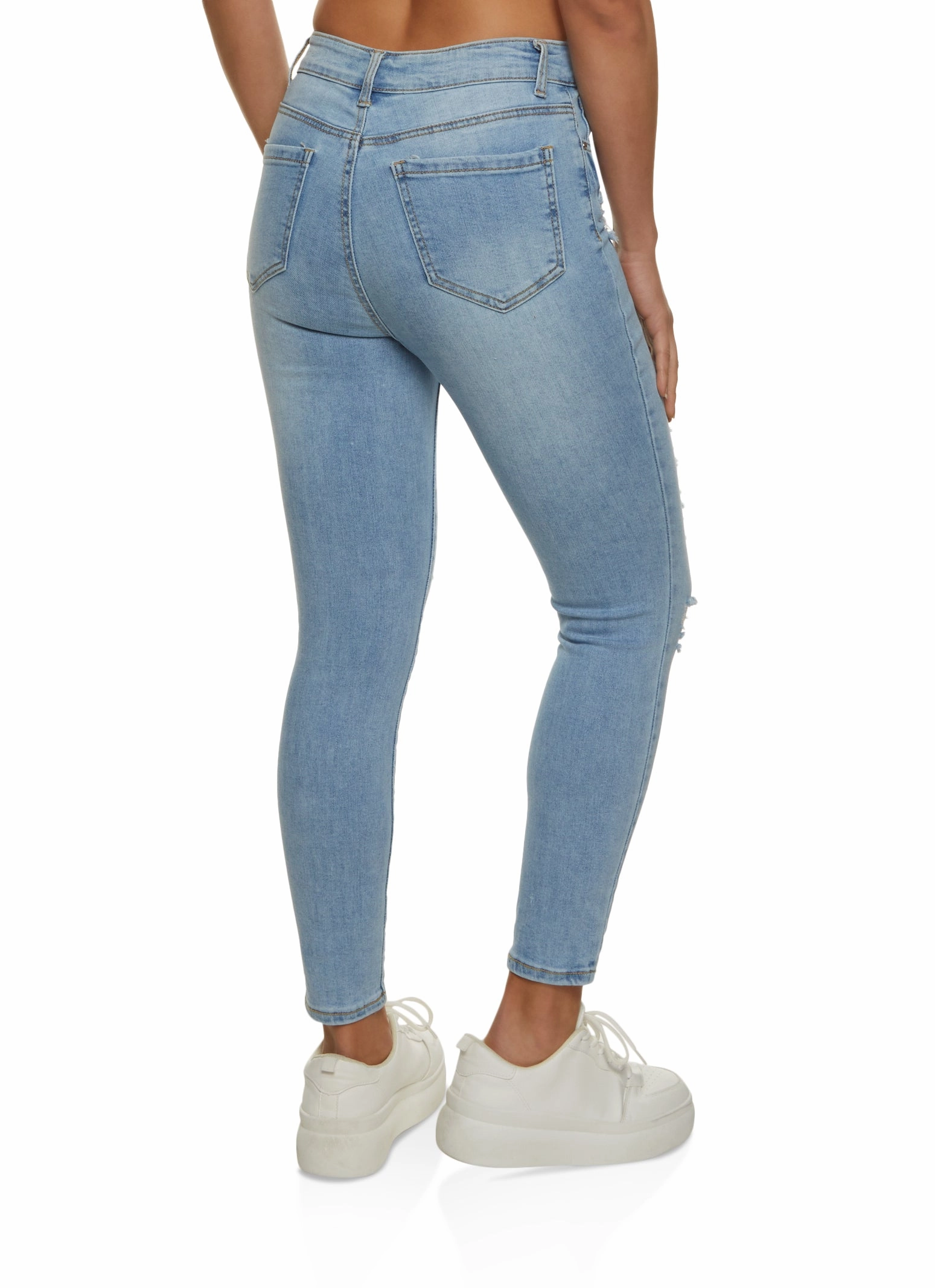 WAX High Rise Distressed Skinny Jeans Casual Wear