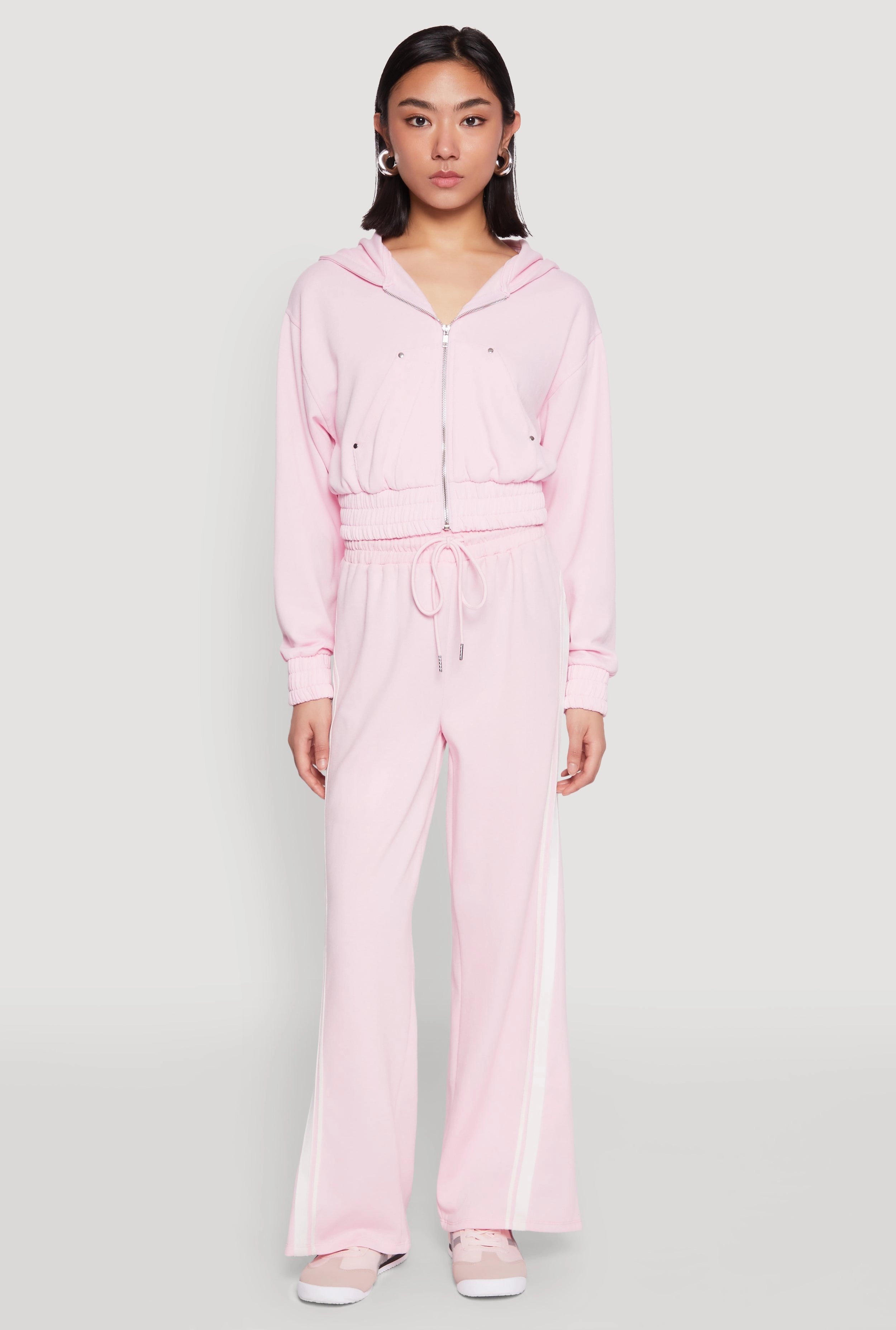 Iris Zip Front Hoodie Meat Anti Pilling