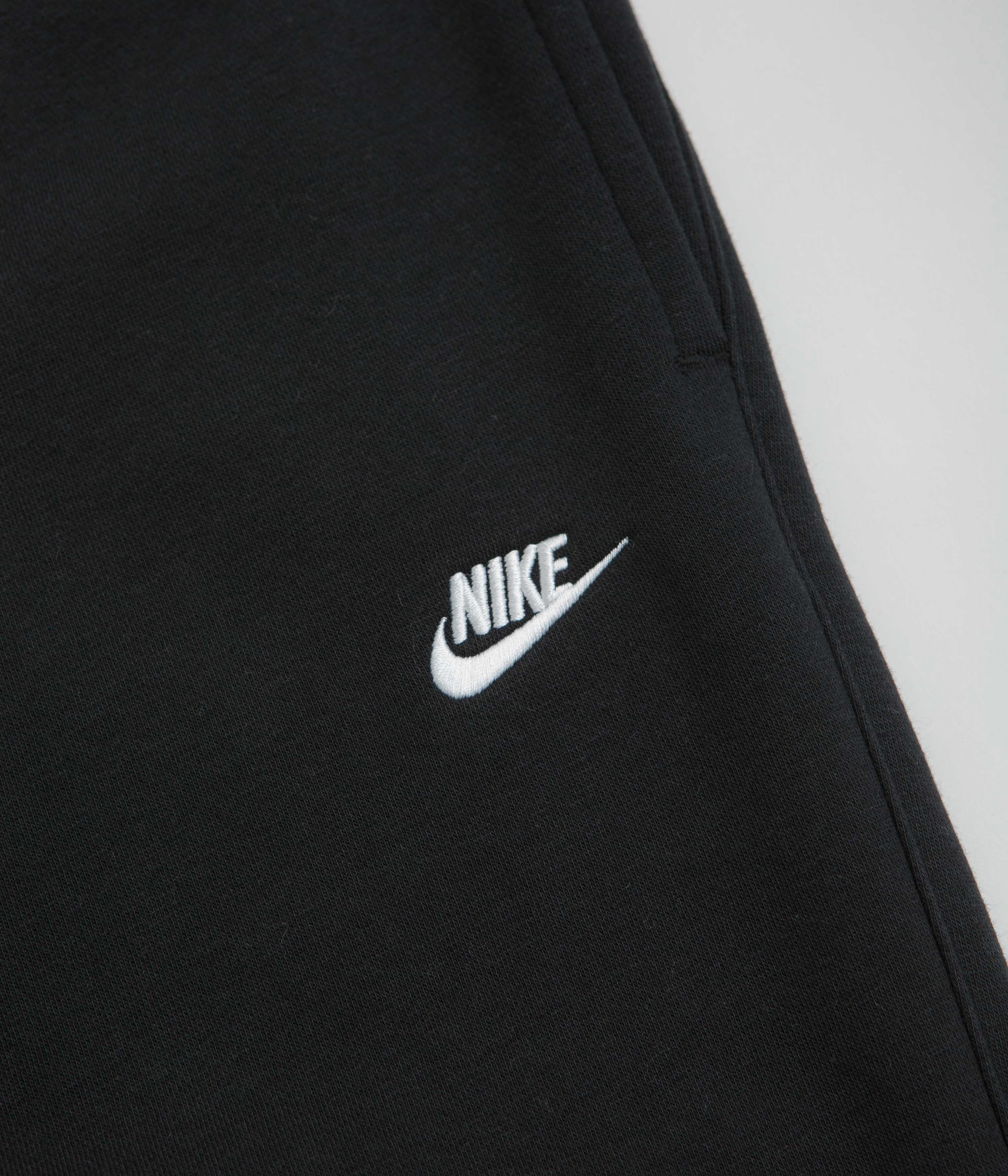 Nike Club Joggers - Black / Black / White Tear Resistant Fabric Smooth Texture
