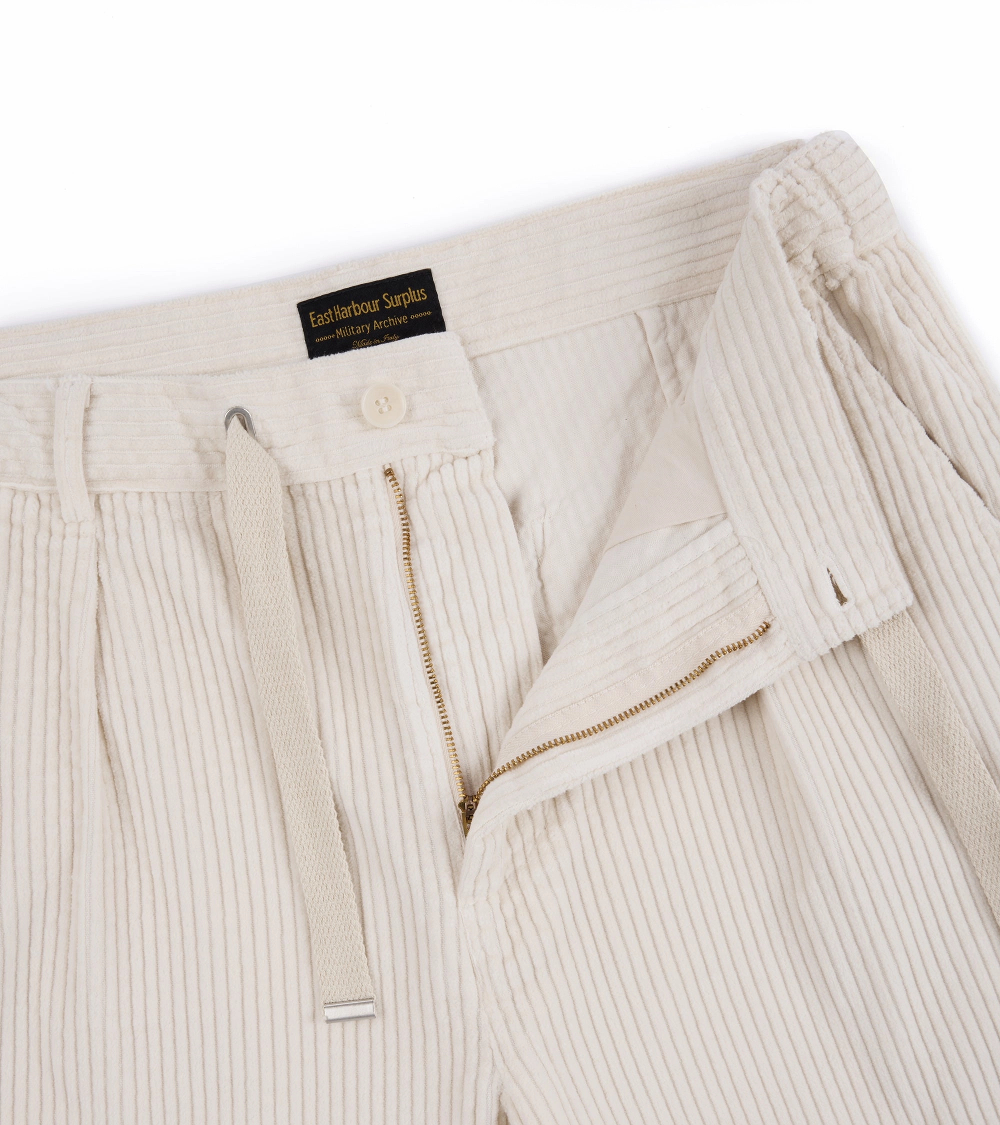 East Harbour Surplus Oxnard Wide Cotton Cord Easy Trousers: Off White Trendy Appeal