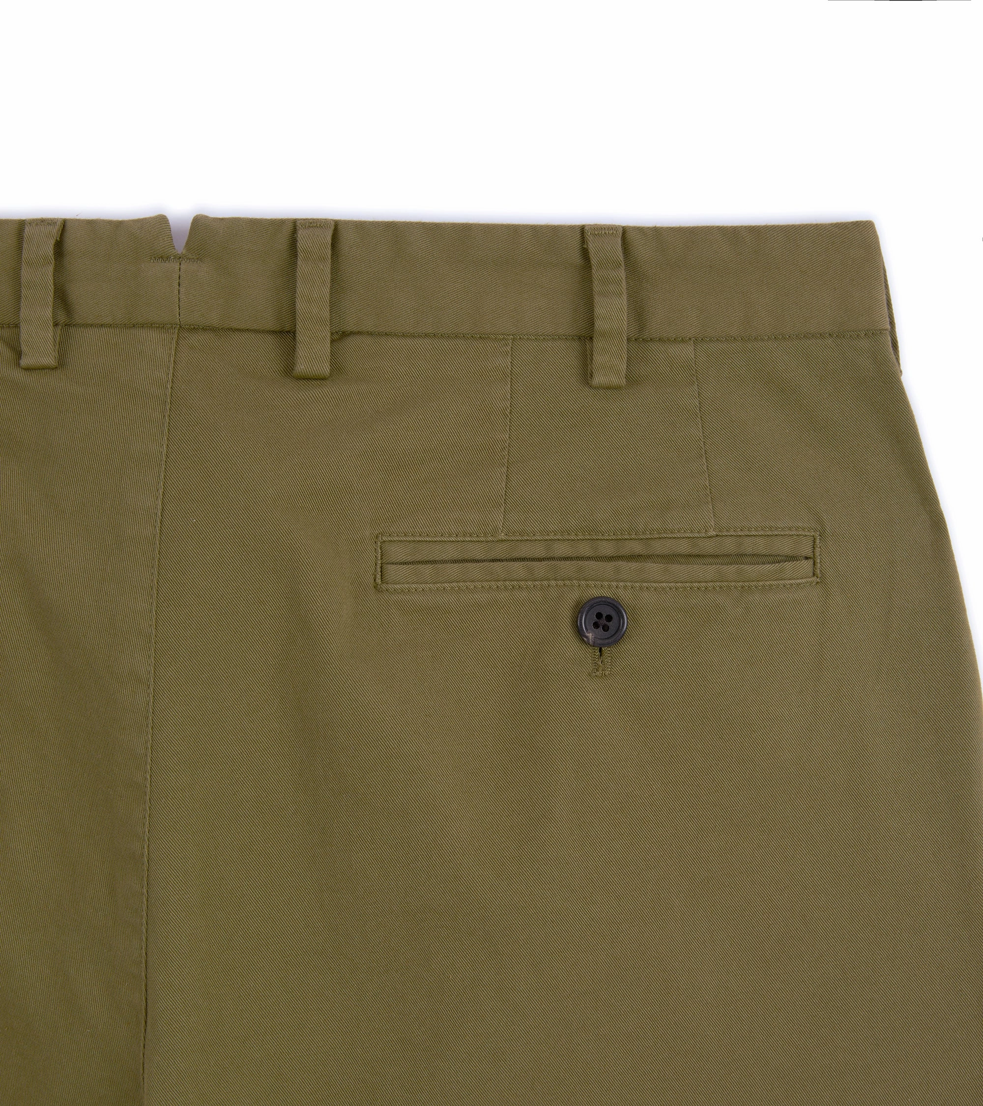 Quick Comfort Trunk Welbeck Flat Front Cotton Trousers: Moss Green