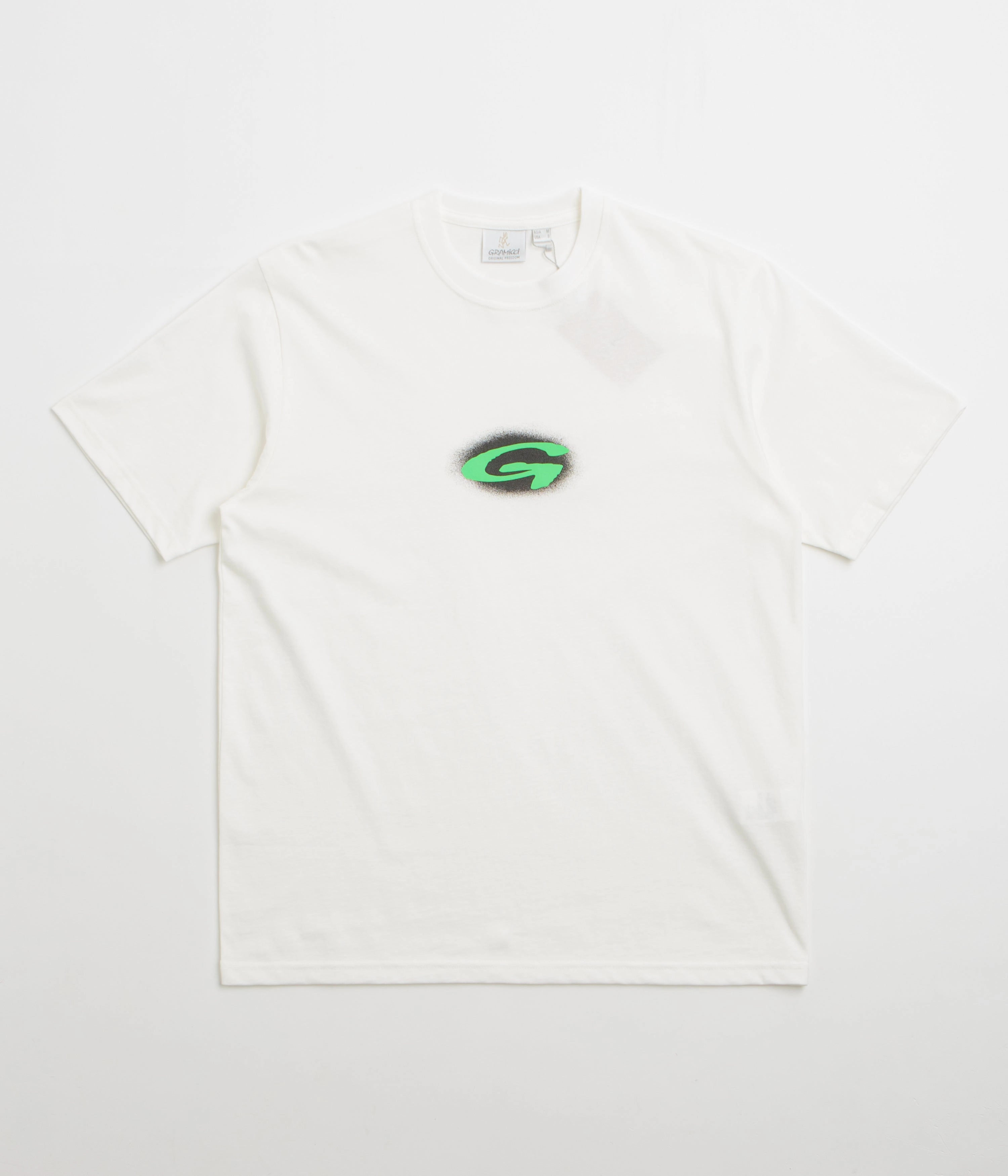 Cozy and Soft Summer cool Gramicci G-Blur T-Shirt - White / Green