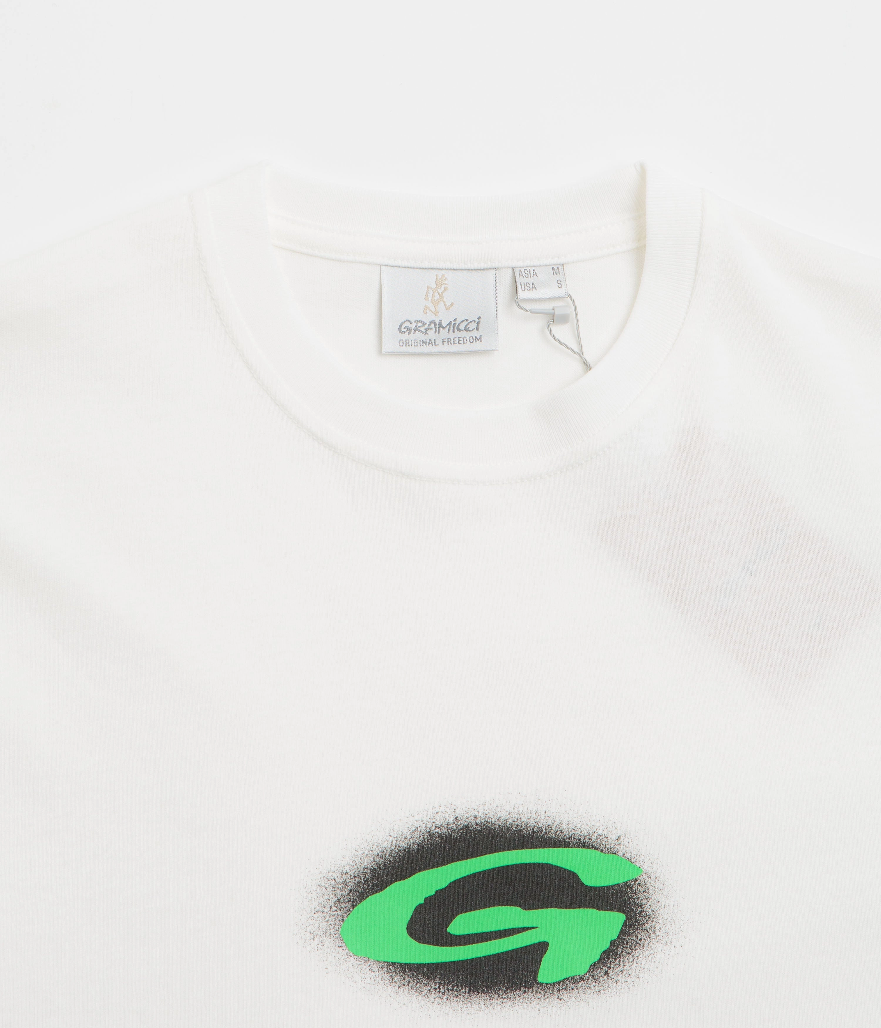 Gramicci G-Blur T-Shirt - White / Green comfortable option Sporty Top