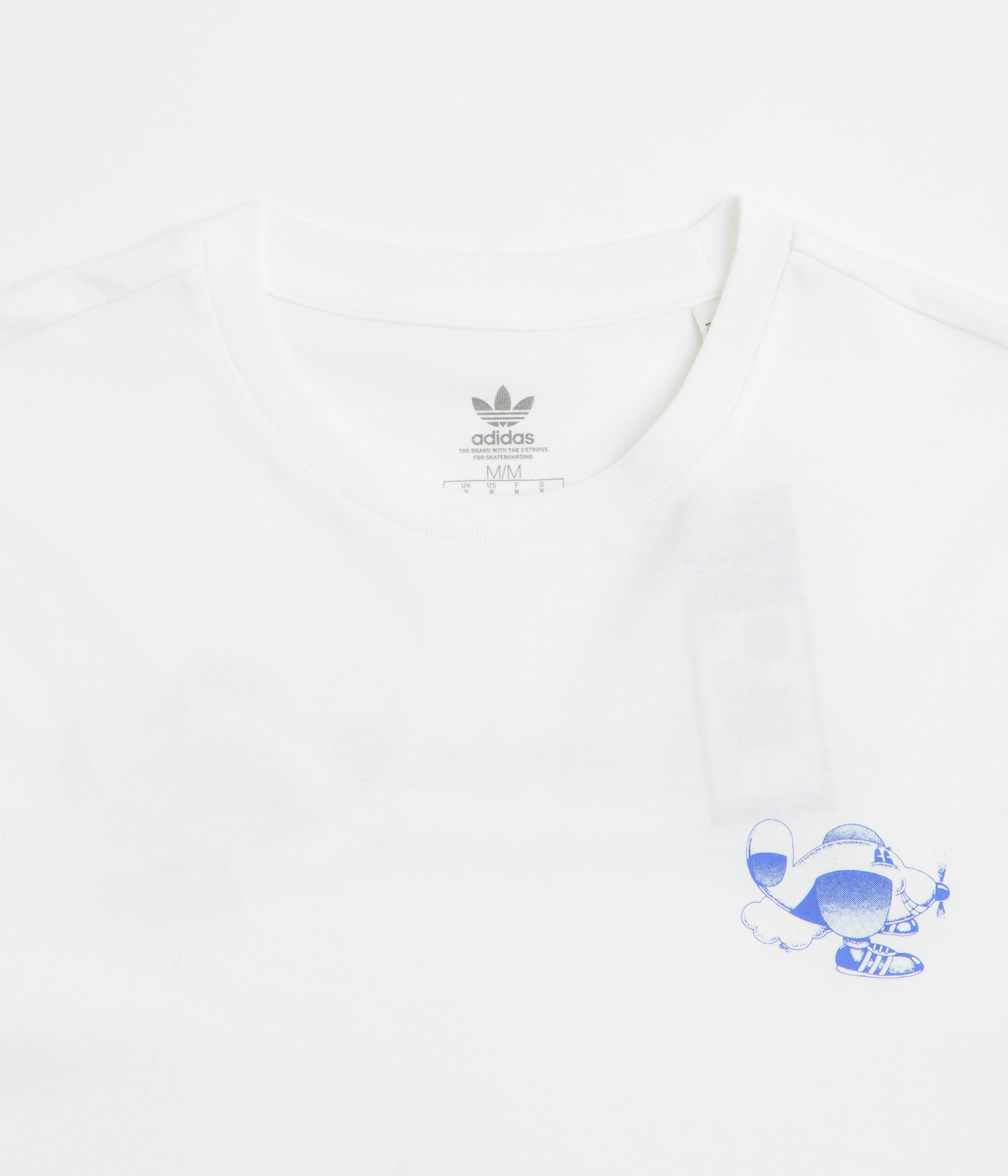 Travel Wear Adidas Dog Plane T-Shirt - White / Lucid Blue