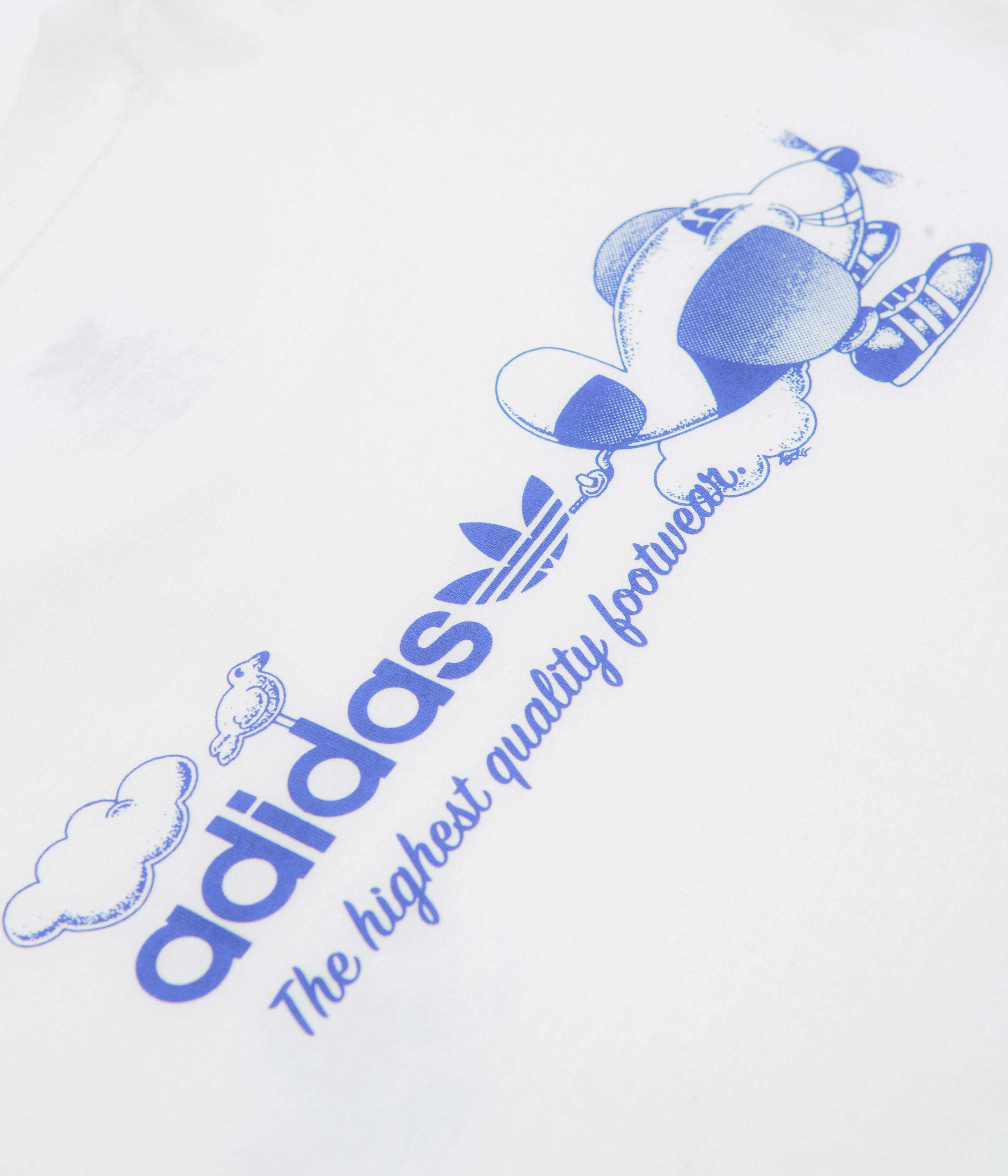 Sustainable Dye Process Cozy Wear Adidas Dog Plane T-Shirt - White / Lucid Blue
