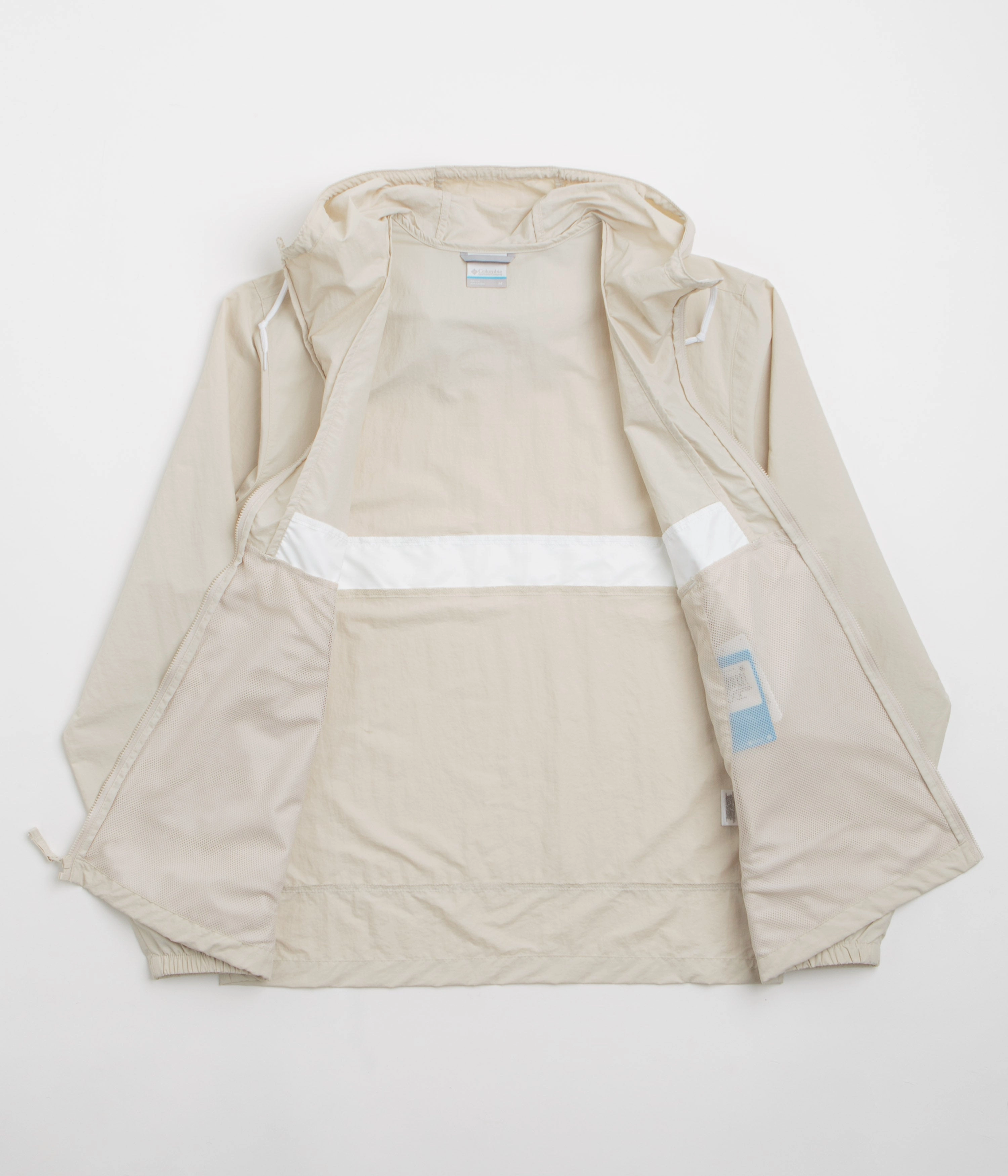 Multipurpose Layering Columbia Spire Valley Hooded Windbreaker Jacket - Dark Stone / White