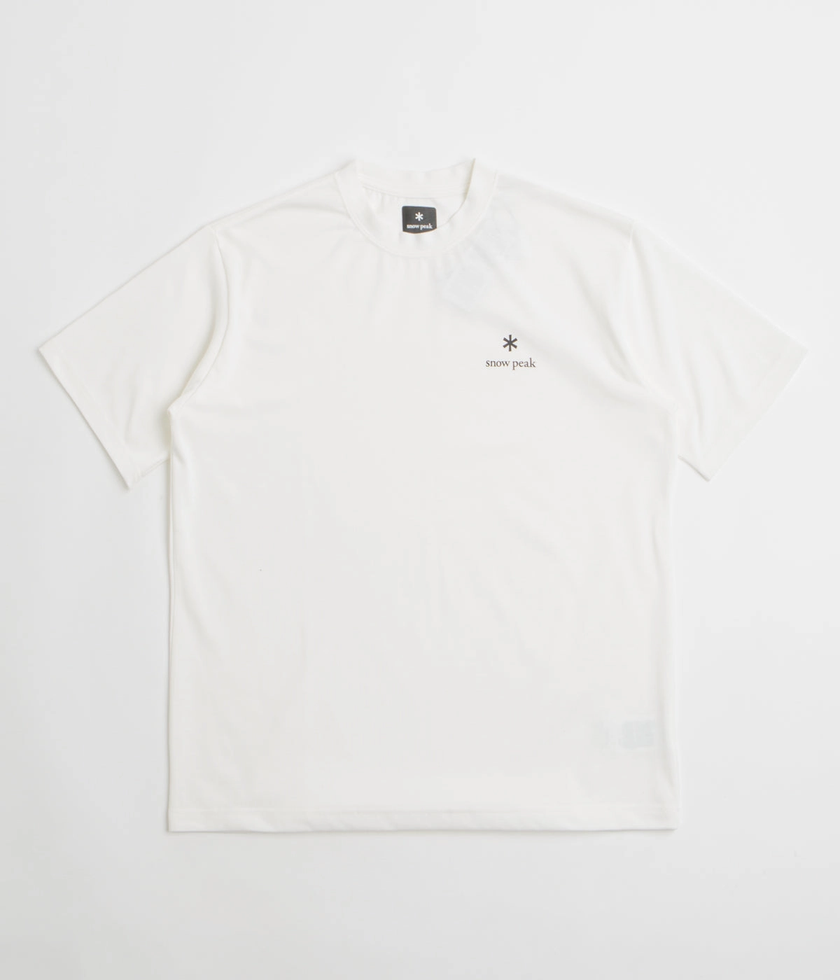 Curved Hem Odor Resistant Material Snow Peak NSD Logo T-Shirt - Off White