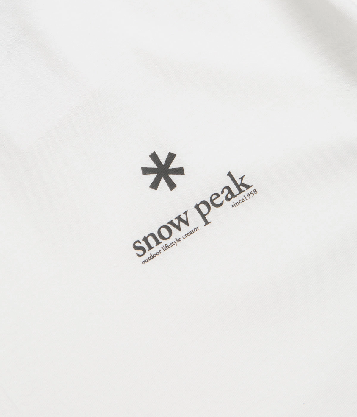 Ergonomic Cut Structured silhouette Snow Peak Soft Cotton Relaxed Logo T-Shirt - Off White